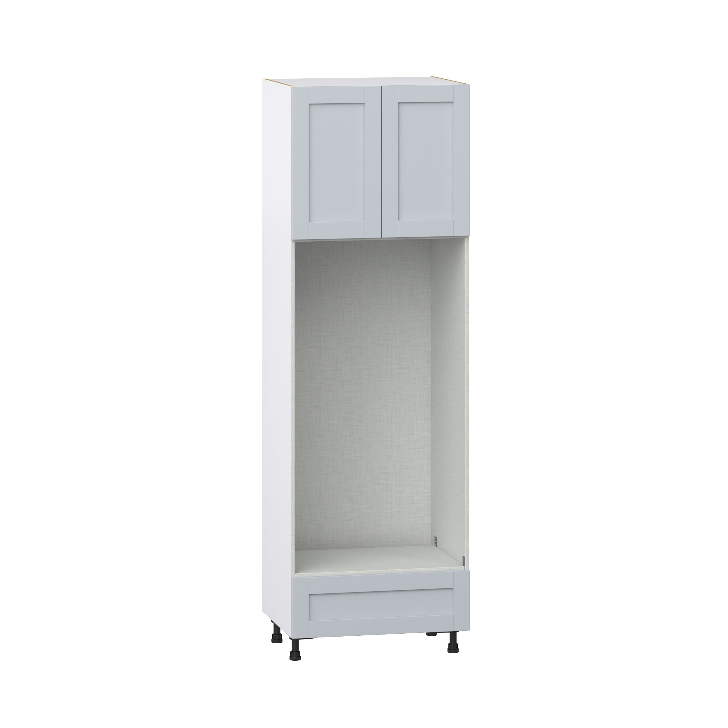 Milton 30 in. W x 24 in. D x 94.5 in. H Assembled Shaker Double Oven Kitchen Cabinet in Light Gray with Drawer