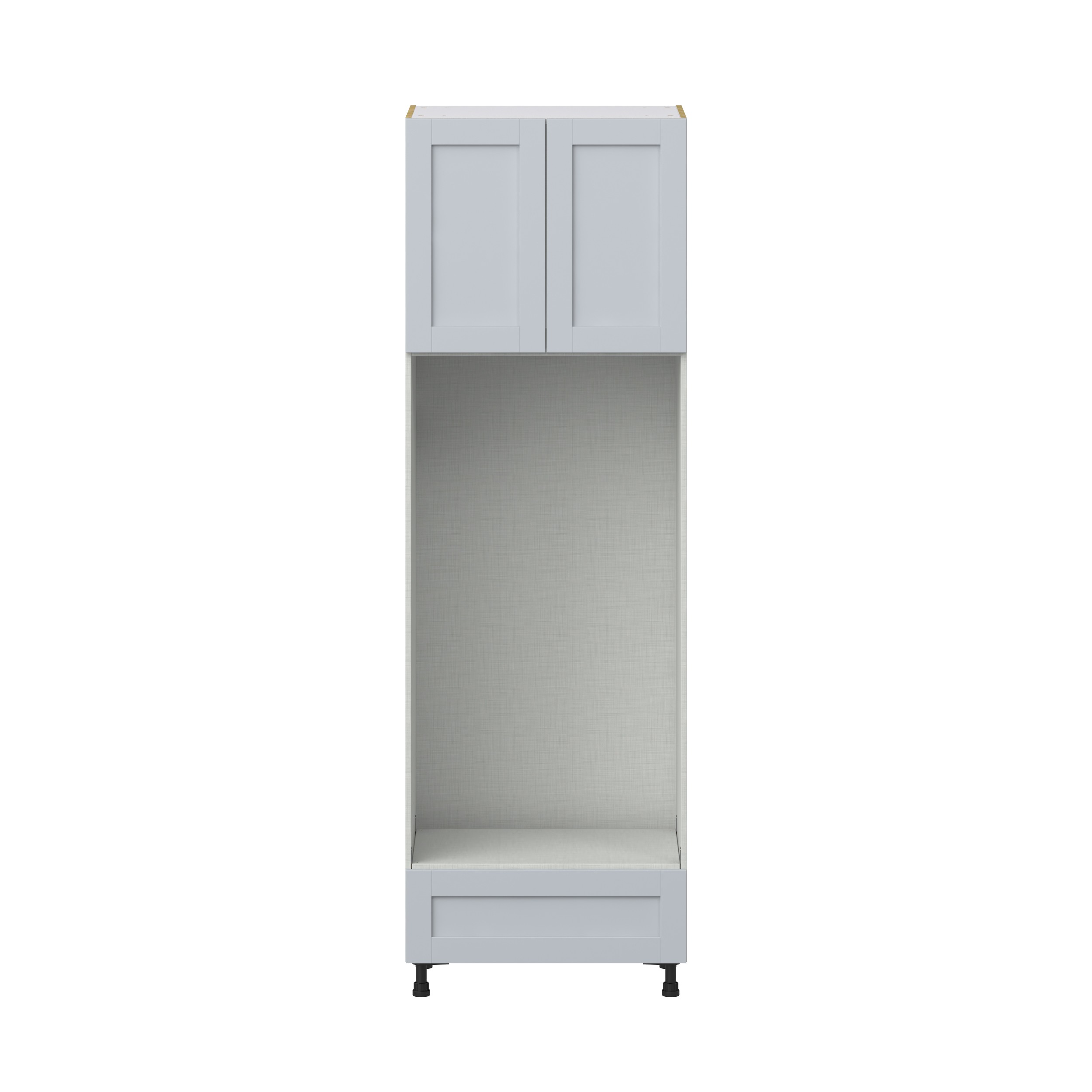 Milton 30 in. W x 24 in. D x 94.5 in. H Assembled Shaker Double Oven Kitchen Cabinet in Light Gray with Drawer