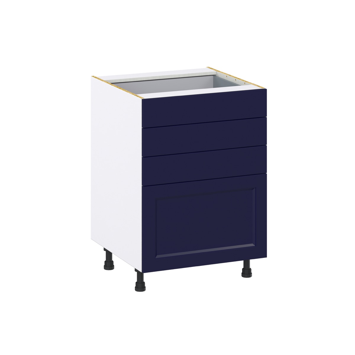 24 in. W x 24 in. D x 34.5 in. H Devon Painted Blue Shaker Assembled Base Kitchen Cabinet with 4-Drawers