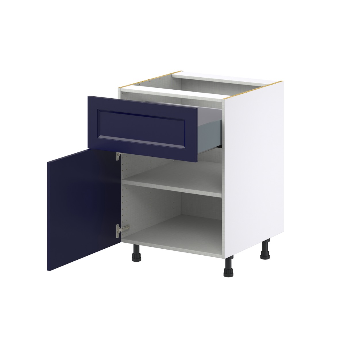 Devon 24 in. W x 24 in. D x 34.5 in. H Painted Blue Shaker Assembled Base Kitchen Cabinet with a 10 in. Drawer