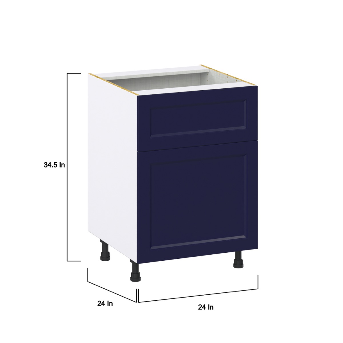 Devon 24 in. W x 24 in. D x 34.5 in. H Painted Blue Shaker Assembled Base Kitchen Cabinet with a 10 in. Drawer