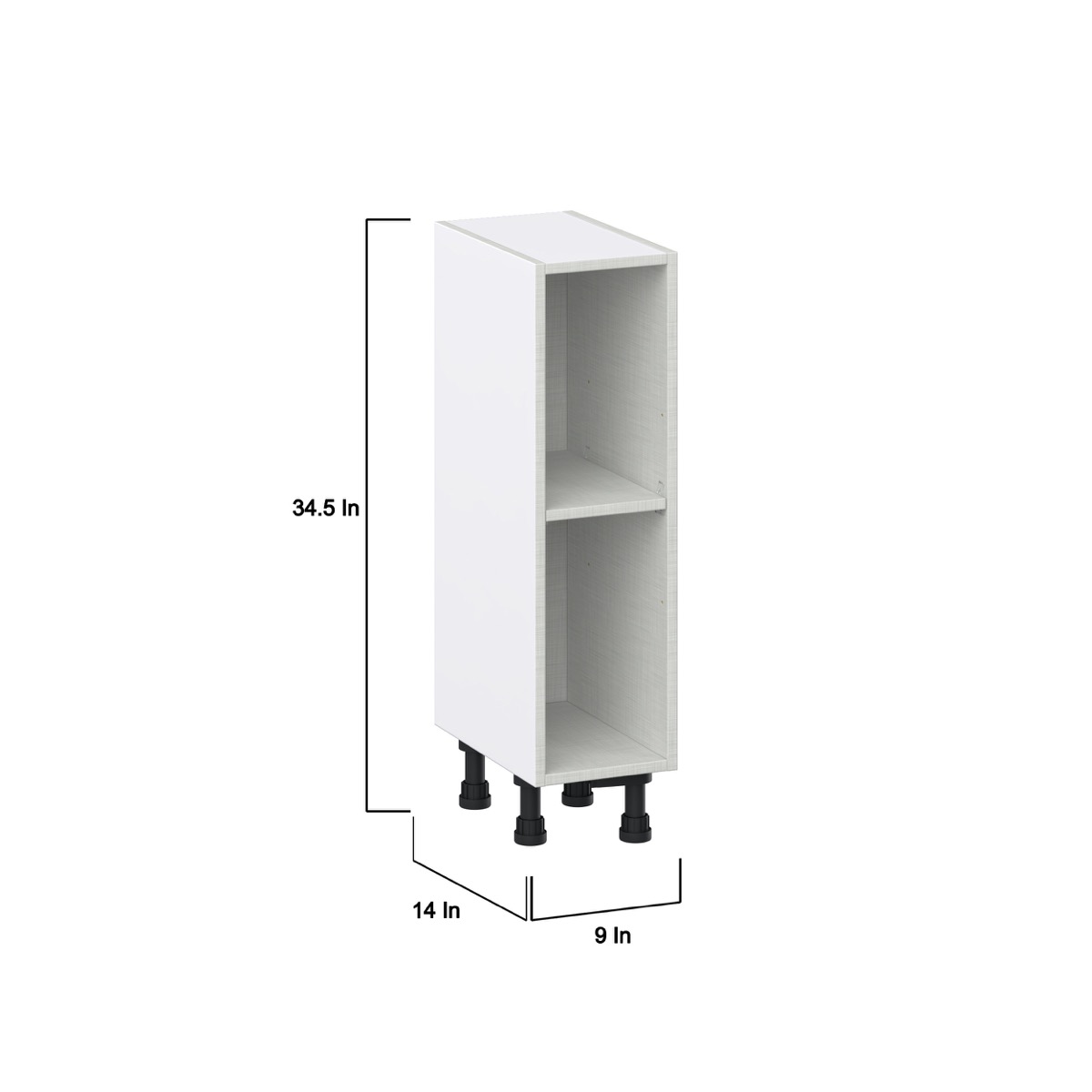 Devon Painted Blue Assembled Base Kitchen Cabinet Open Shelf 9 in. W x 30 in. H x 14 in. D