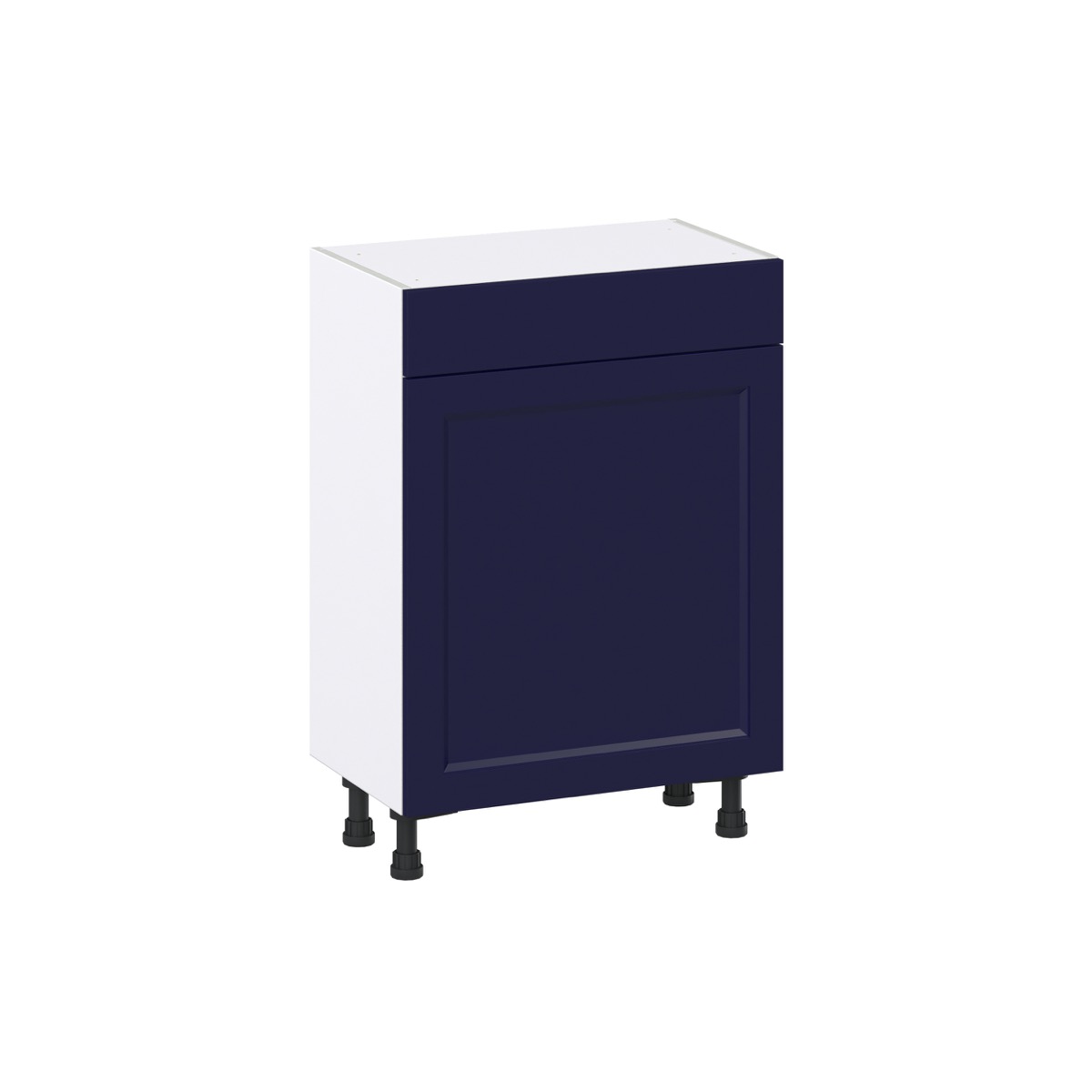 24 in. W x 14 in. D x 34.5 in. H Devon Painted Blue Shaker Assembled Shallow Base Kitchen Cabinet with a Drawer