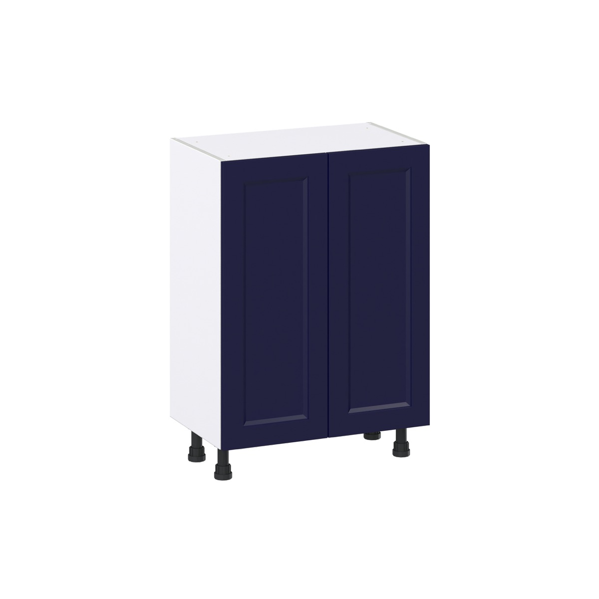 J COLLECTION 24 in. W x 34.5 in. H x 14 in. D Devon Painted Blue Shaker Assembled Shallow Base Kitchen Cabinet with Drawers
