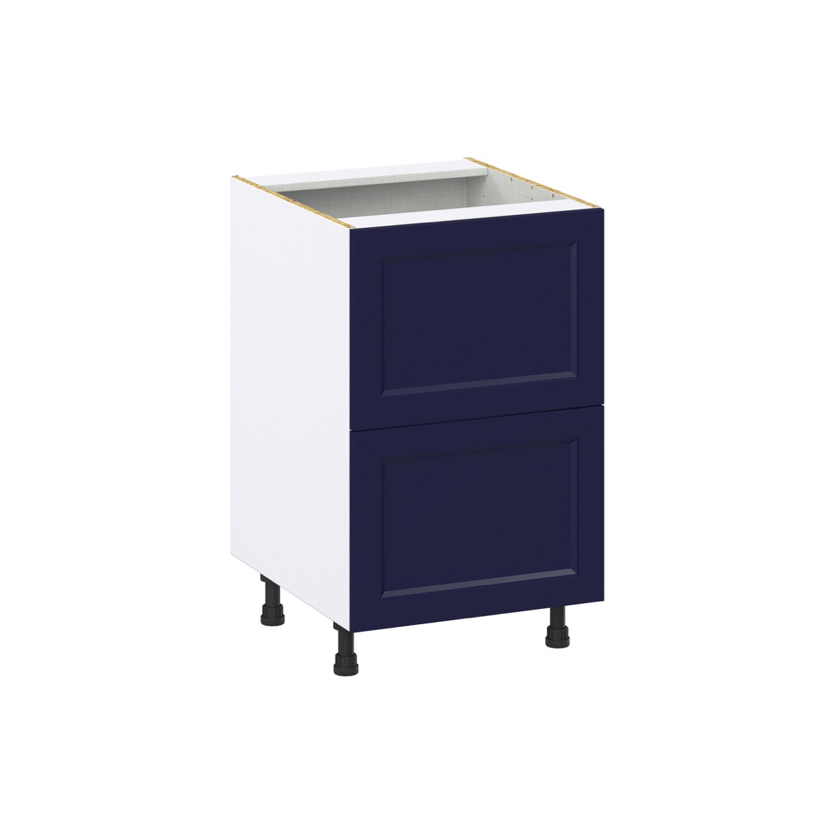 Devon Painted Blue Shaker Assembled Base Kitchen Cabinet with 2 Drawers 21 in. W x 34.5 in. H x 24 in. D
