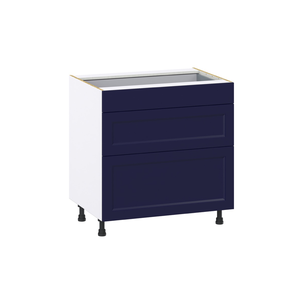 J COLLECTION 33 in. W x 34.5 in. H x 24 in. D Devon Painted Blue Shaker Assembled Base Kitchen Cabinet with 6-Drawers