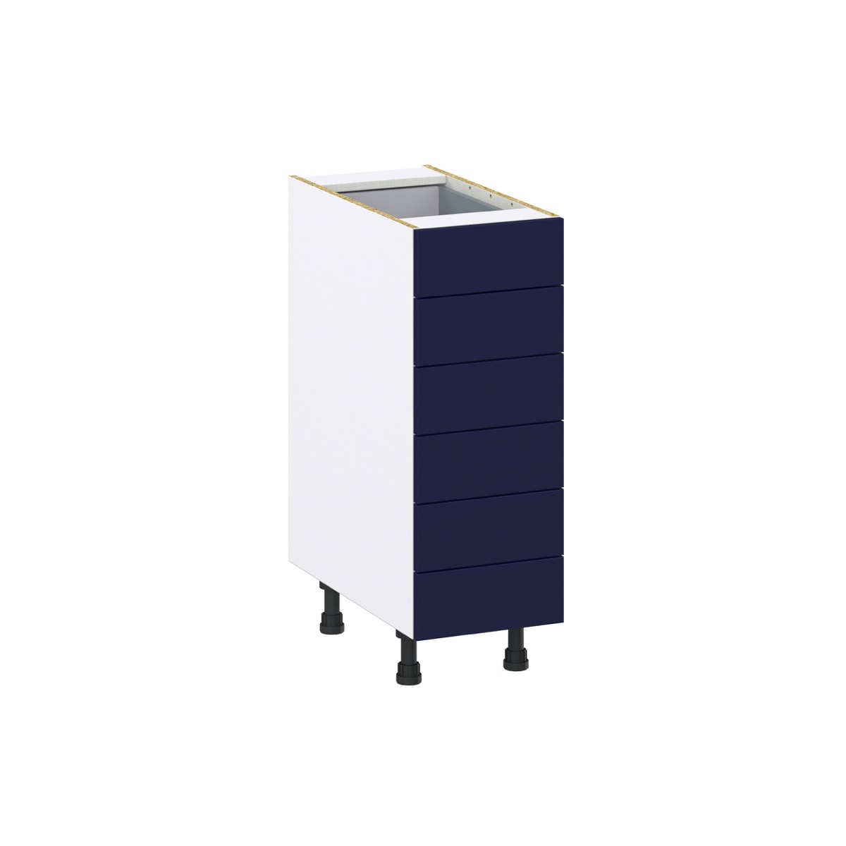 12 in. W x 34.5 in. H x 24 in. D Devon Painted Blue Shaker Assembled Base Kitchen Cabinet with 6-Drawers