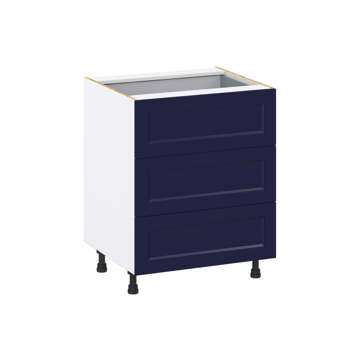 J COLLECTION 33 in. W x 34.5 in. H x 24 in. D Devon Painted Blue Shaker Assembled Base Kitchen Cabinet with 6-Drawers