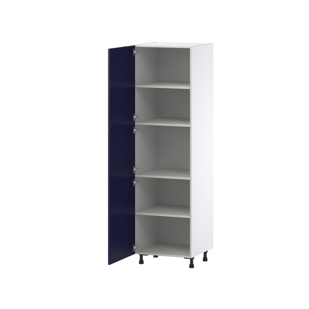 Devon Painted Blue Recessed Assembled Pantry Kitchen Cabinet with 4-Shelves (24 in. W x 84.5 in. H x 24 in. D)