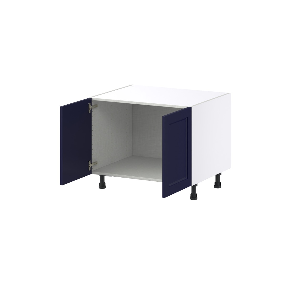 30 in. W x 24 in. D x 24.5 in. H Devon Painted Blue Shaker Assembled Apron Front Sink Base Kitchen Cabinet