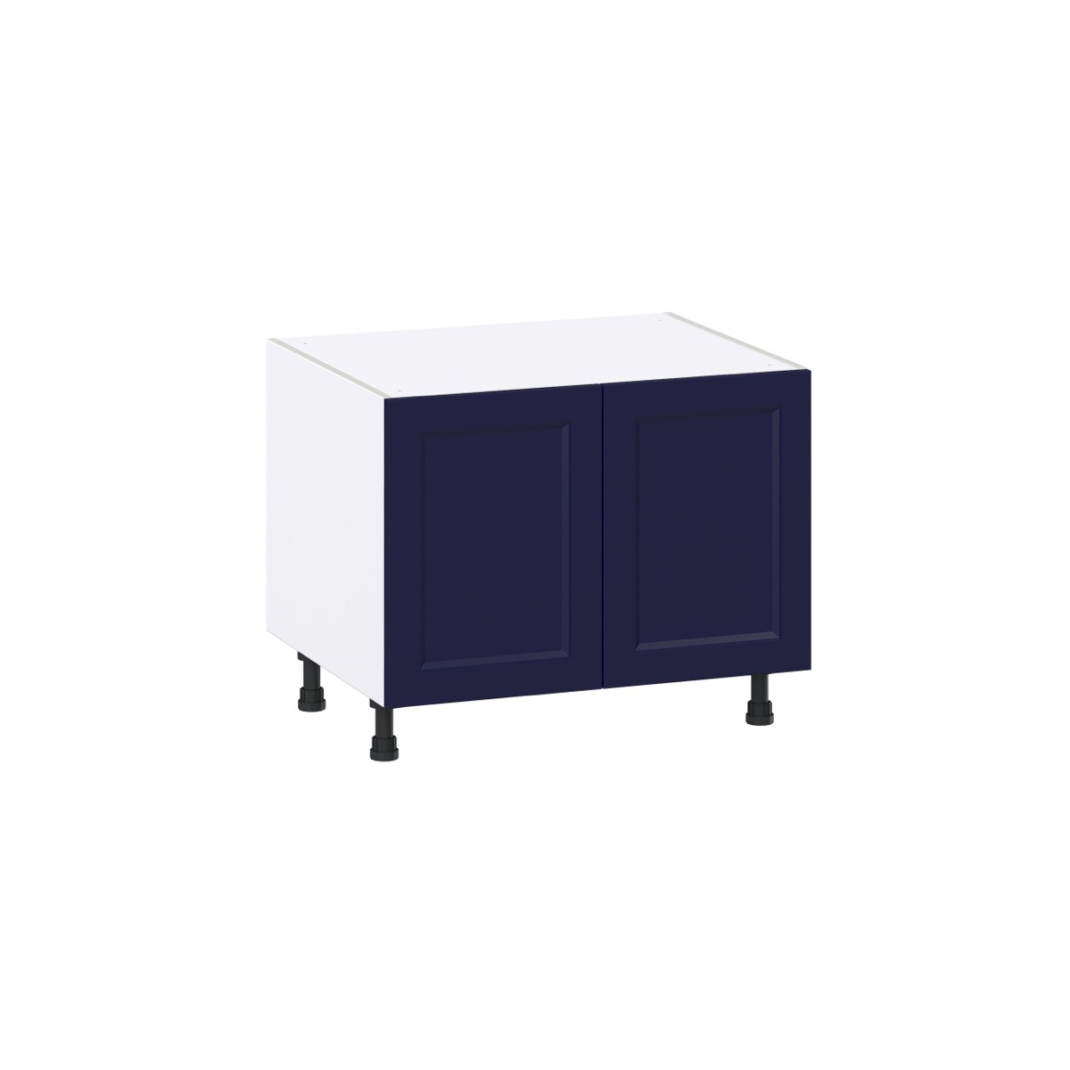 30 in. W x 24 in. D x 24.5 in. H Devon Painted Blue Shaker Assembled Apron Front Sink Base Kitchen Cabinet
