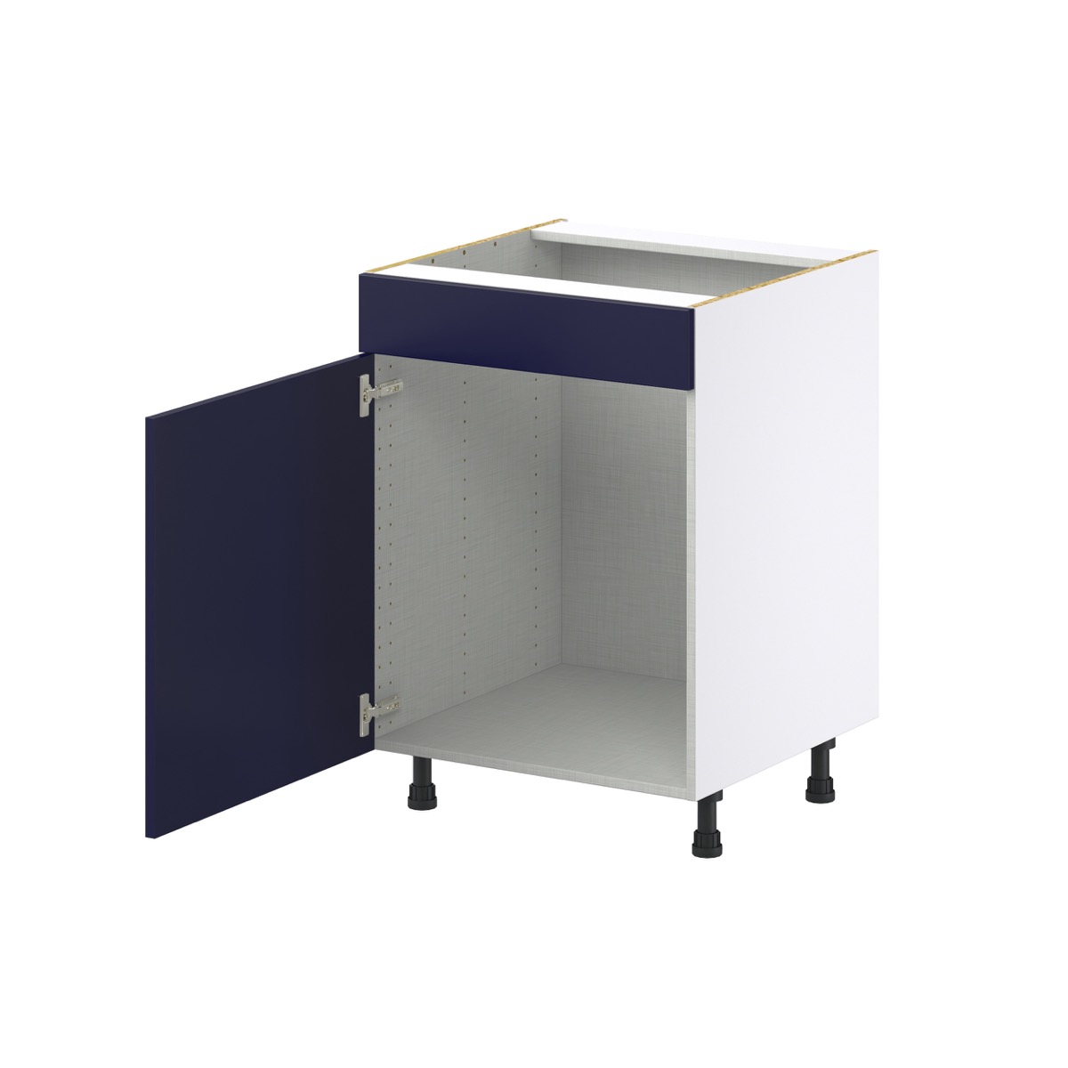 Devon 24 in. W x 24 in. D x 34.5 in. H Painted Blue Shaker Assembled Sink Base Kitchen Cabinet with a False Front