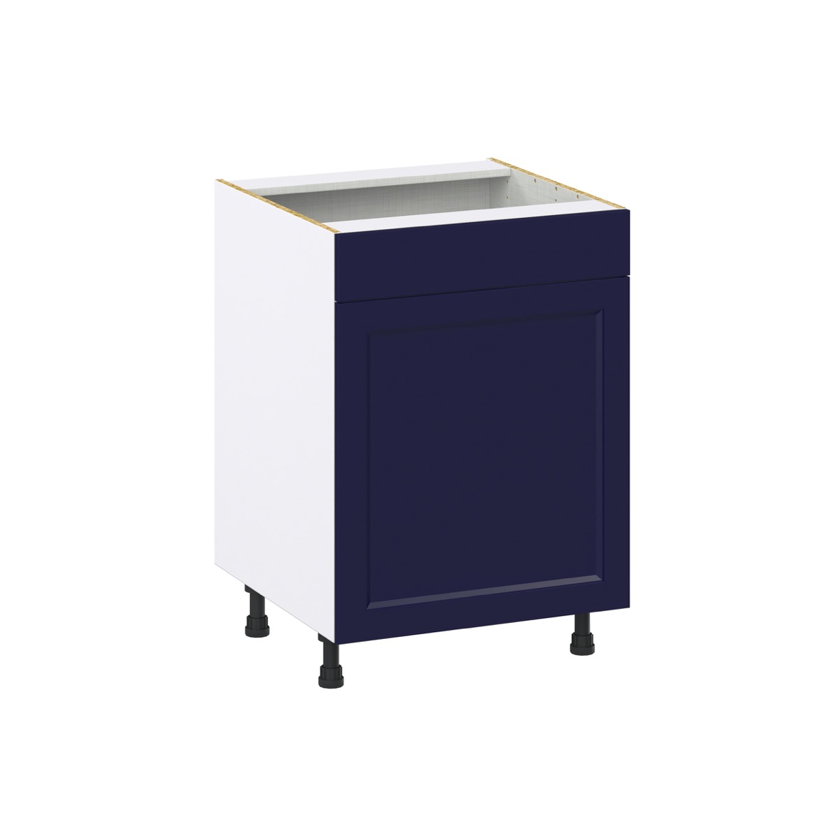 Devon 24 in. W x 24 in. D x 34.5 in. H Painted Blue Shaker Assembled Sink Base Kitchen Cabinet with a False Front