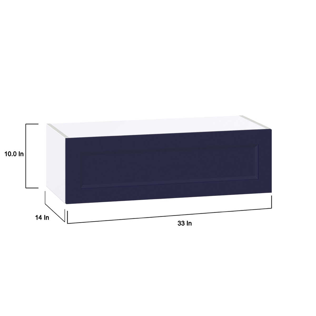 33 in. W x 14 in. D x 10 in. H Devon Painted Blue Shaker Assembled Wall Bridge Kitchen Cabinet with Lift Up