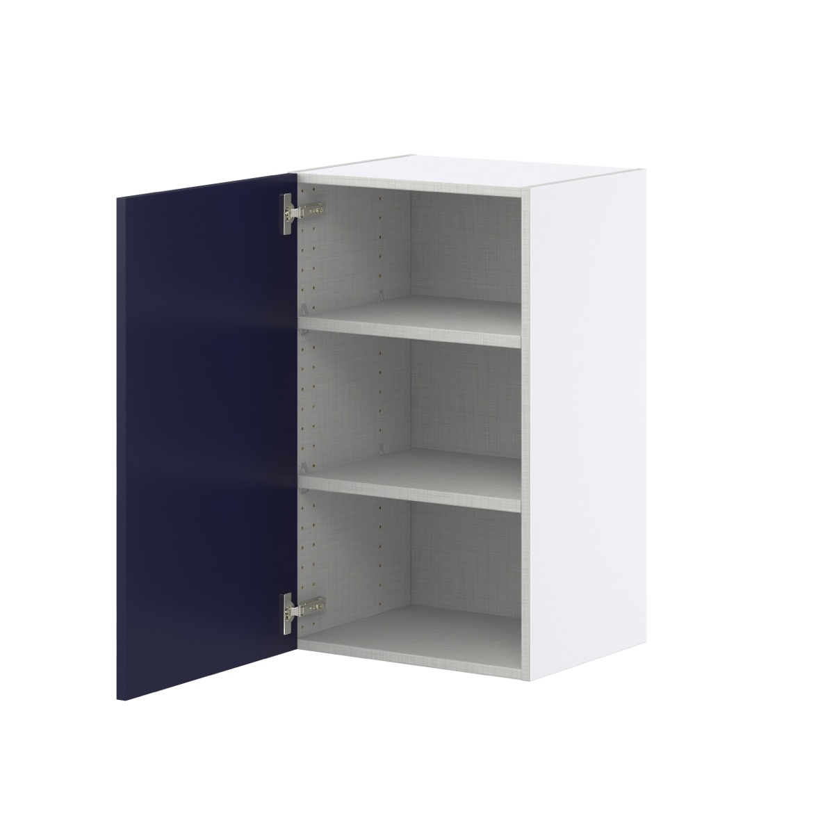 Devon Painted Blue Recessed Assembled Wall Kitchen Cabinet with Full Height Door (18 in. W x 30 in. H x 14 in. D)