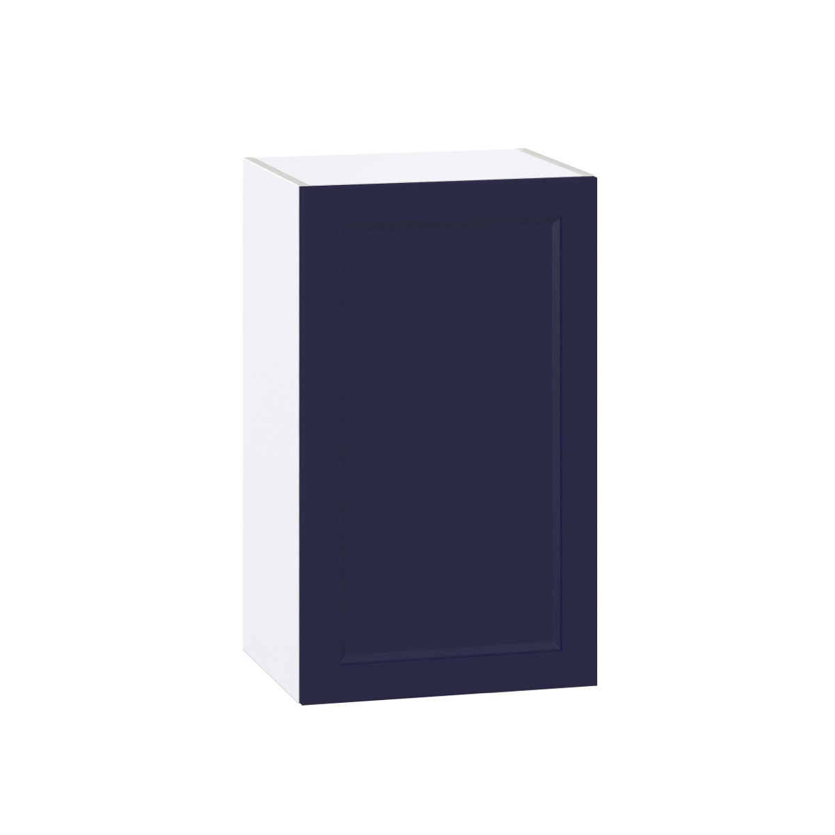 Devon Painted Blue Recessed Assembled Wall Kitchen Cabinet with Full Height Door (18 in. W x 30 in. H x 14 in. D)