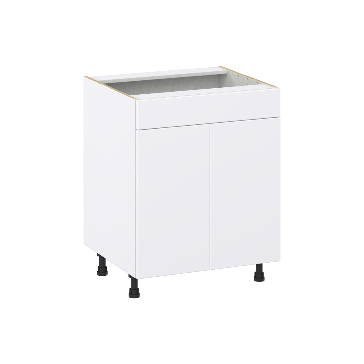 J COLLECTION Fairhope Bright White Slab Assembled Sink Base Kitchen Cabinet with a False Front (33 in. W X 34.5 in. H X 24 in. D)