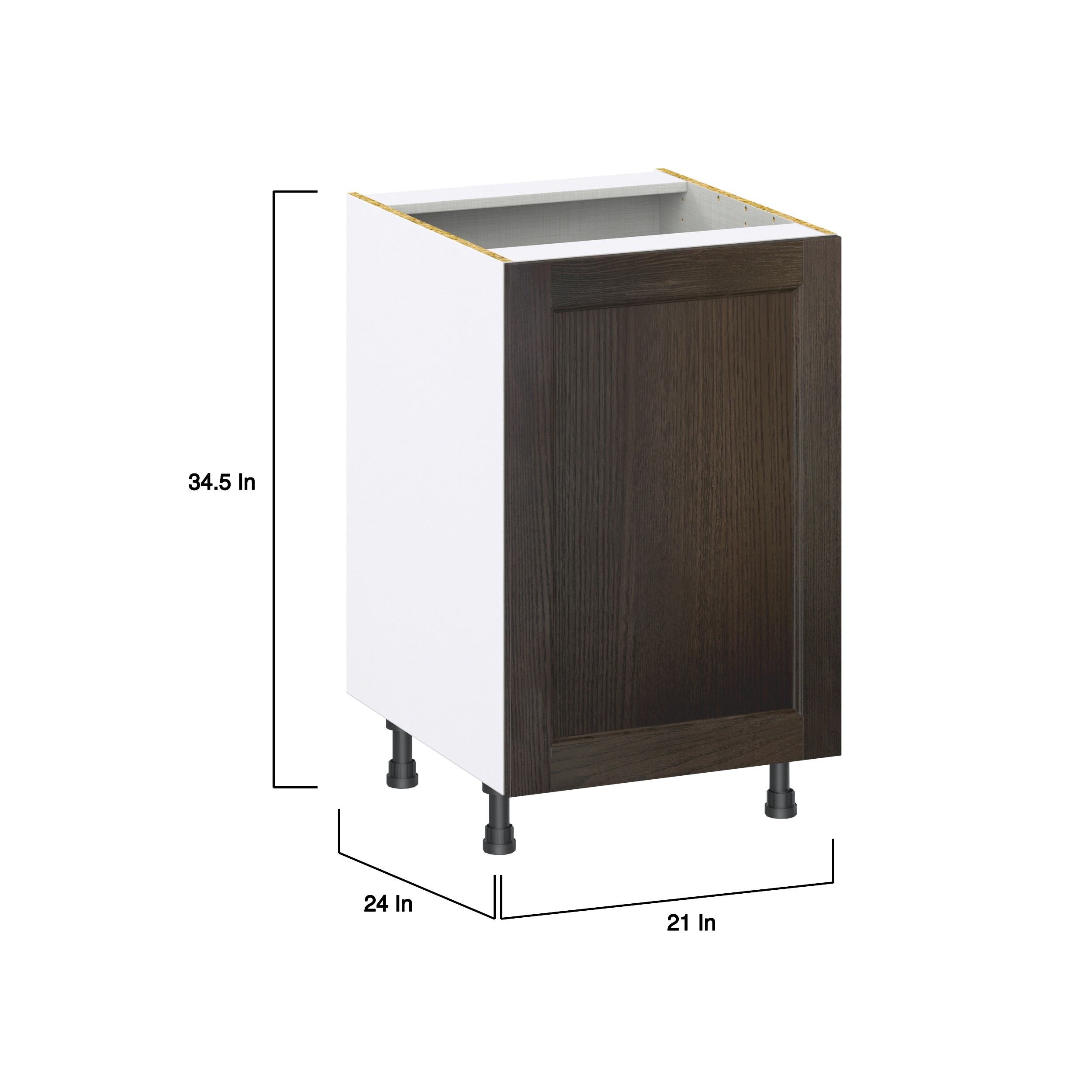 Lincoln Chestnut Solid Wood Assembled Full Height Door Base Kitchen Cabinet (21 in. W x 34.5 in. H x 24 in. D)