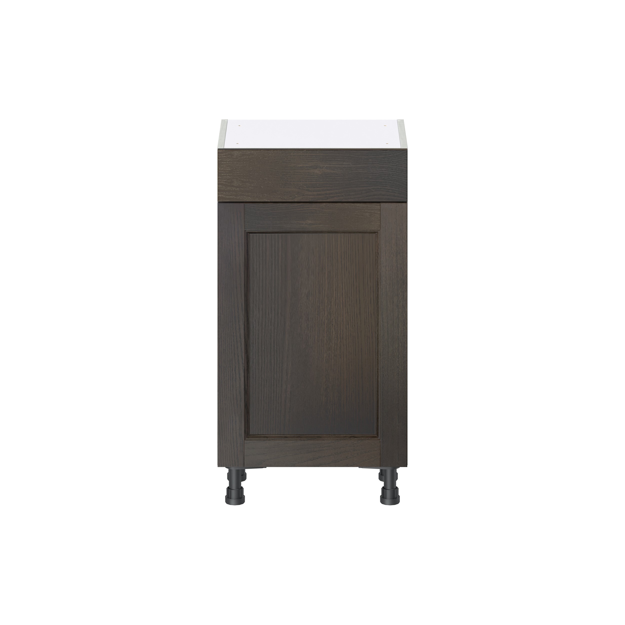 J COLLECTION Lincoln Chestnut Solid Wood Assembled Shallow Base Kitchen Cabinet with 3 Drawers (18 in. W x 34.5 in. H x 14 in. D)