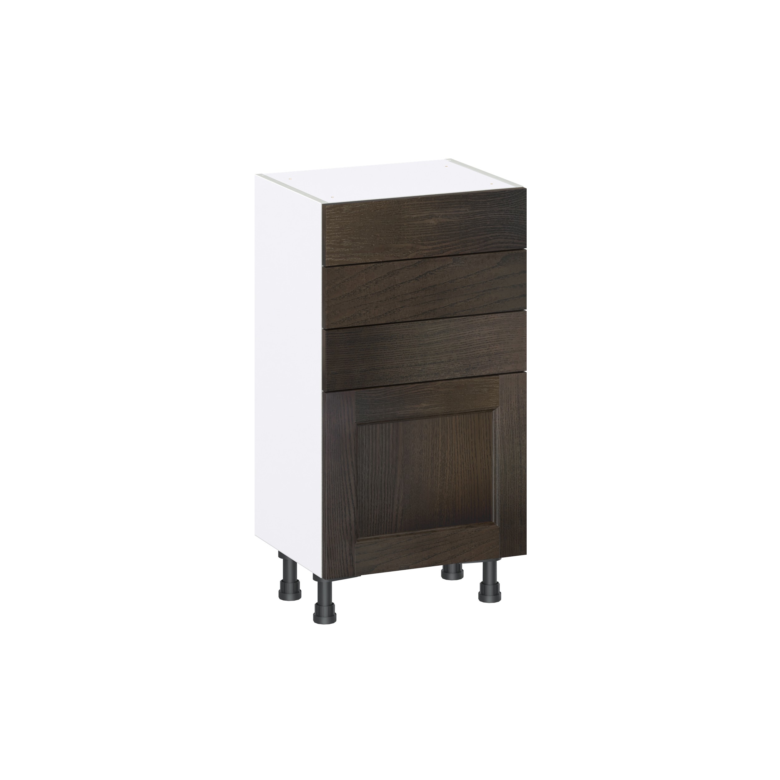 Lincoln Chestnut Solid Wood Assembled Shallow Base Kitchen Cabinet with 3 Drawers (18 in. W x 34.5 in. H x 14 in. D)