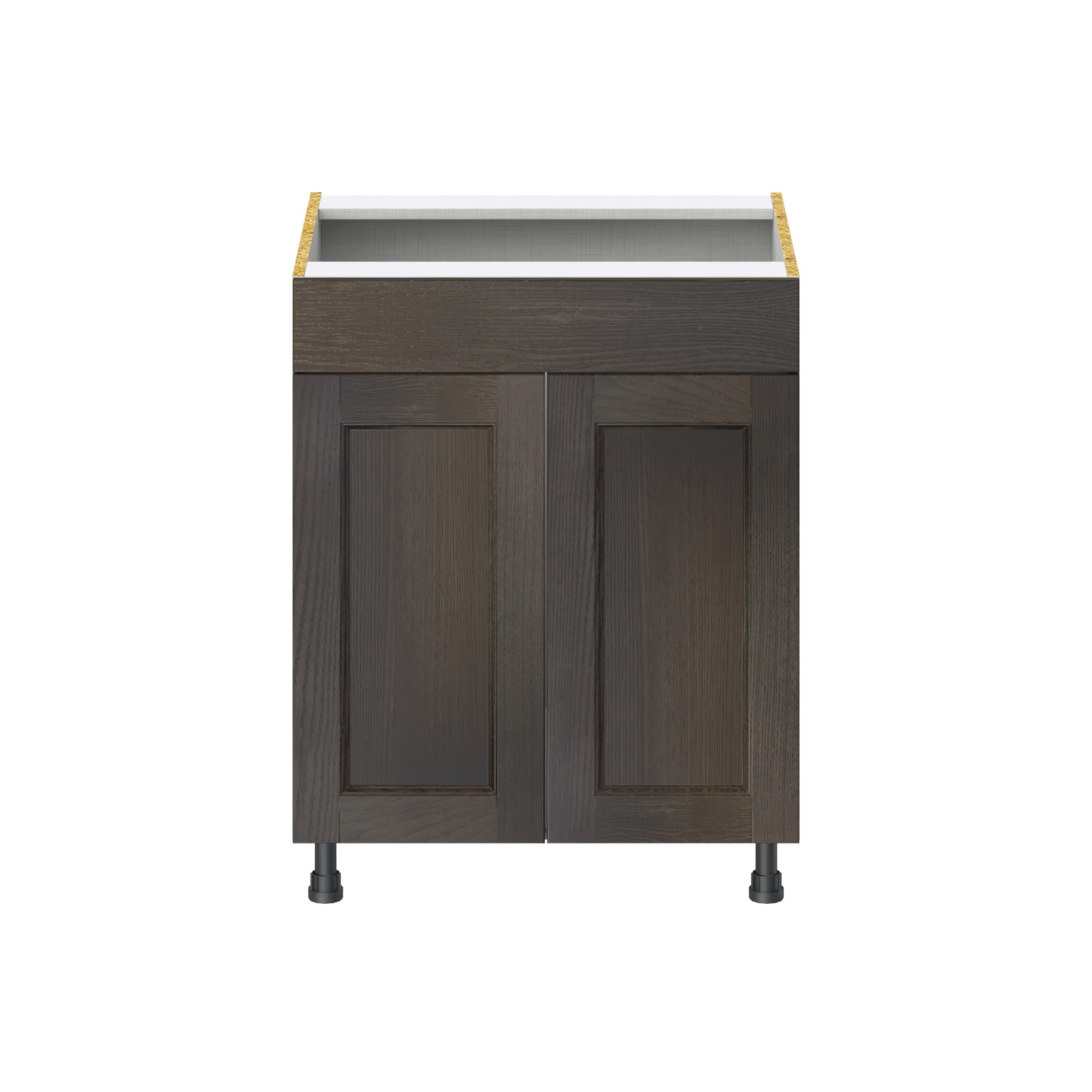 J COLLECTION Lincoln Chestnut Solid Wood Assembled Base Kitchen Cabinet with 2 Drawers (27 in. W x 34.5 in. H x 24 in. D)