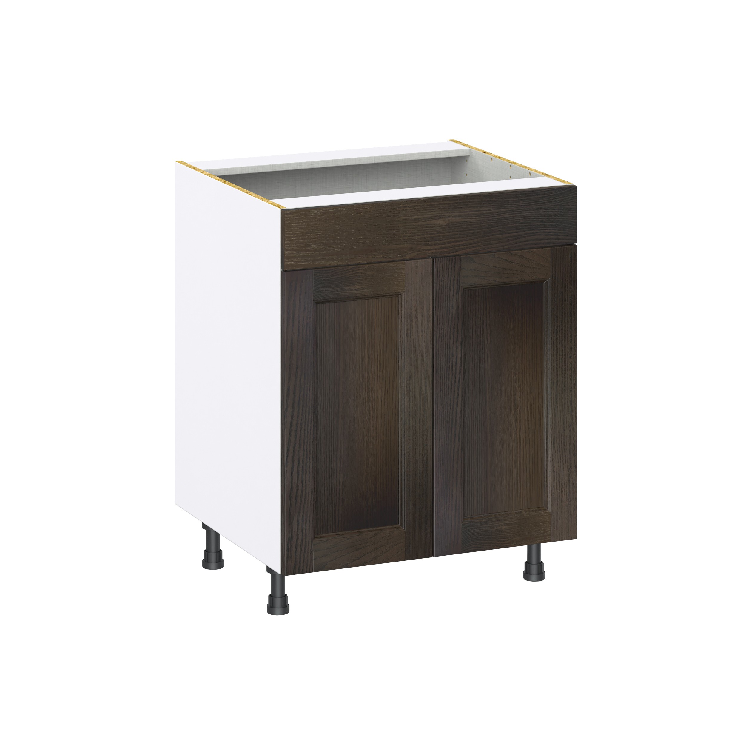 J COLLECTION Lincoln Chestnut Solid Wood Assembled Base Kitchen Cabinet with 2 Drawers (27 in. W x 34.5 in. H x 24 in. D)