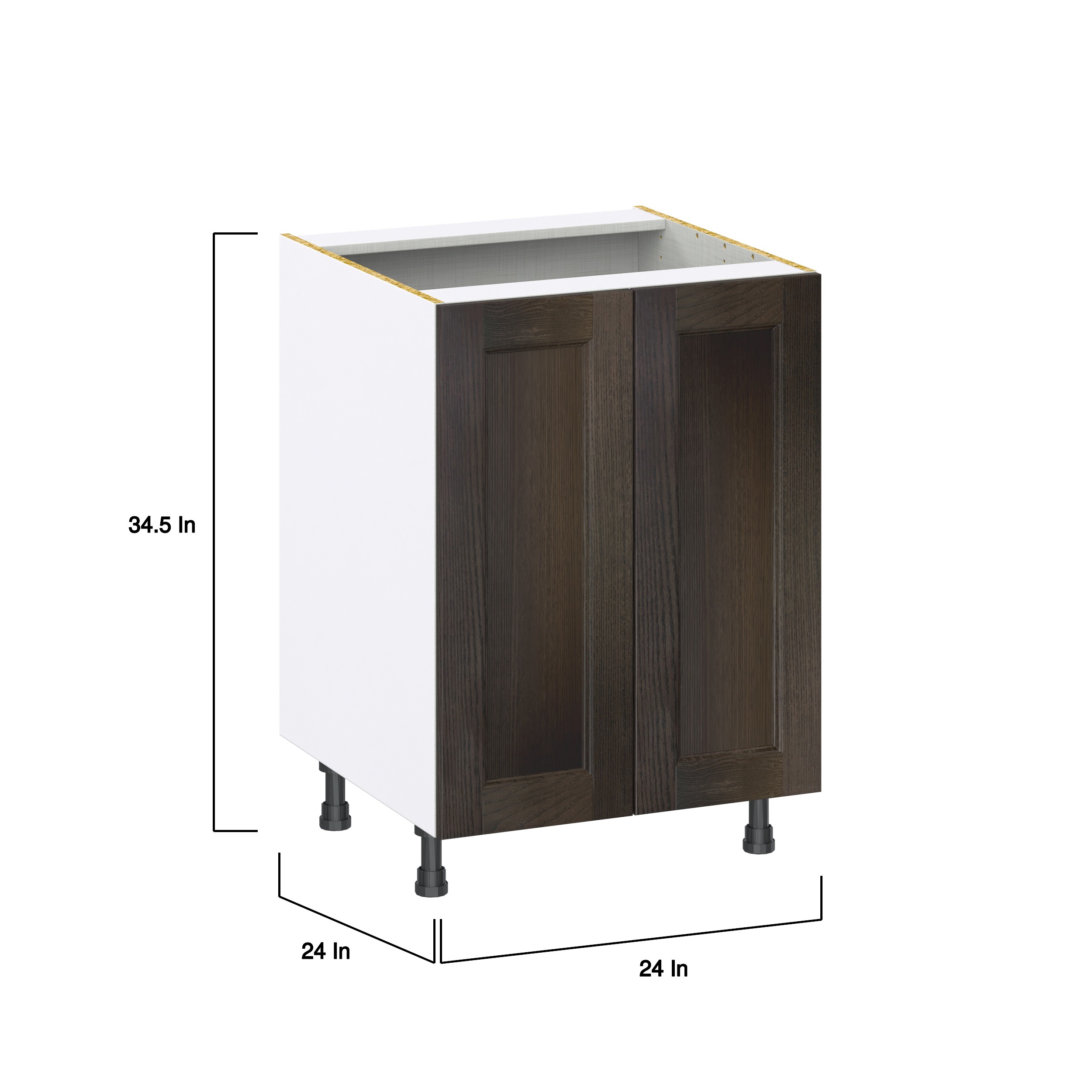 Lincoln Chestnut Solid Wood Assembled Sink Base Kitchen Cabinet with Full Height Door (24 in. W x 34.5 in. H x 24 in. D)