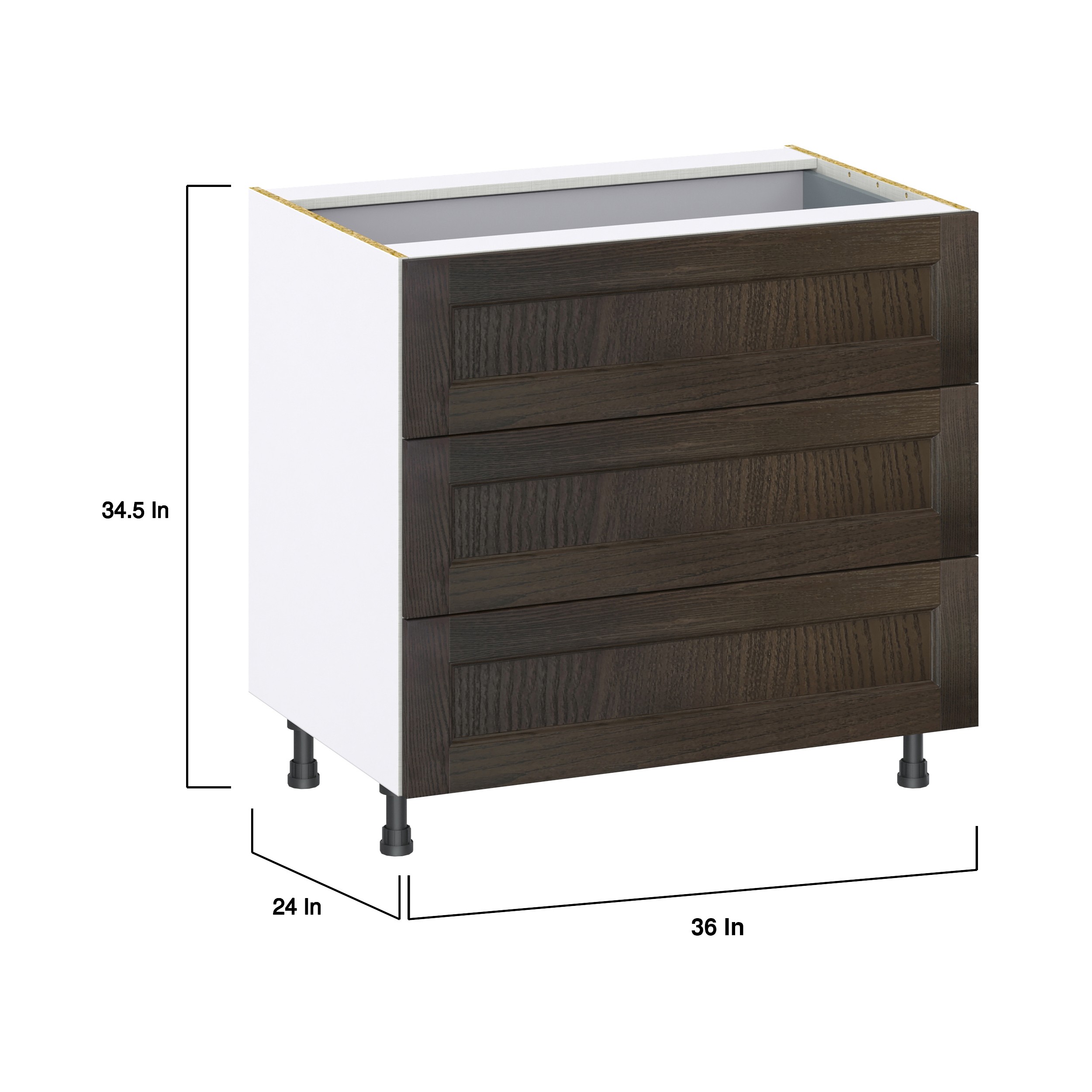 Lincoln Chestnut Solid Wood Assembled Base Kitchen Cabinet with Inner Drawer (36 in. W x 34.5 in. H x 24 in. D)