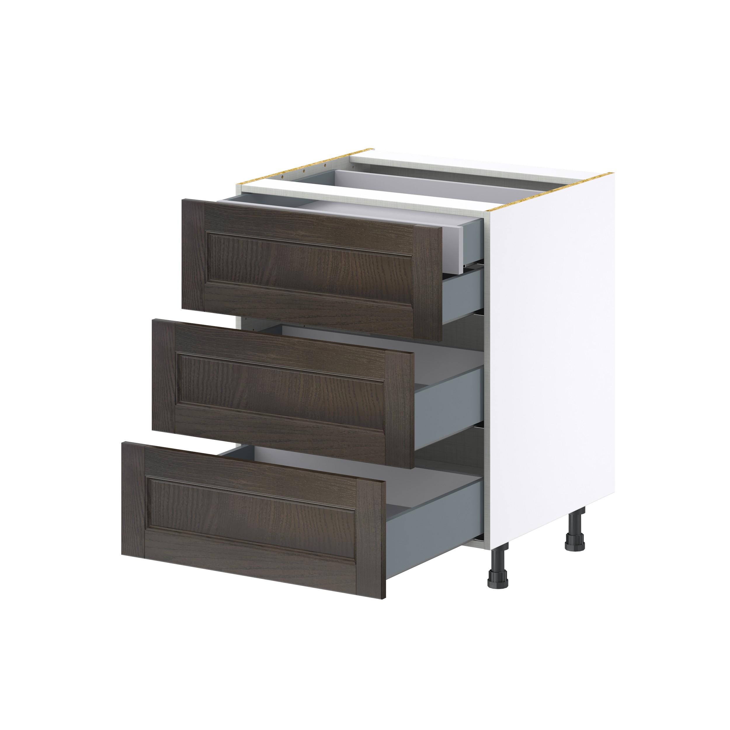 Lincoln Chestnut Solid Wood Assembled Base Kitchen Cabinet with 4 Drawers (27 in. W x 34.5 in. H x 24 in. D)