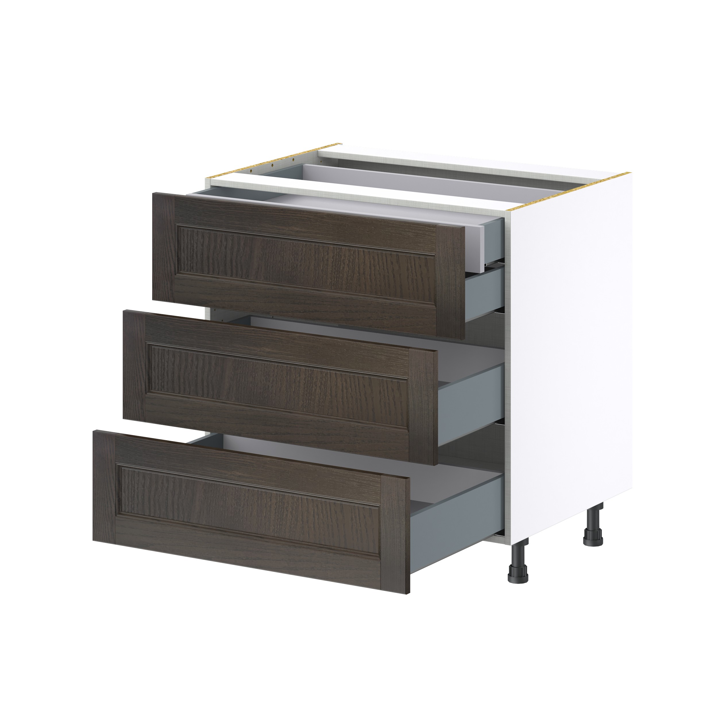 Lincoln Chestnut Solid Wood Assembled Base Kitchen Cabinet with 3 Drawers (33 in. W x 34.5 in. H x 24 in. D)
