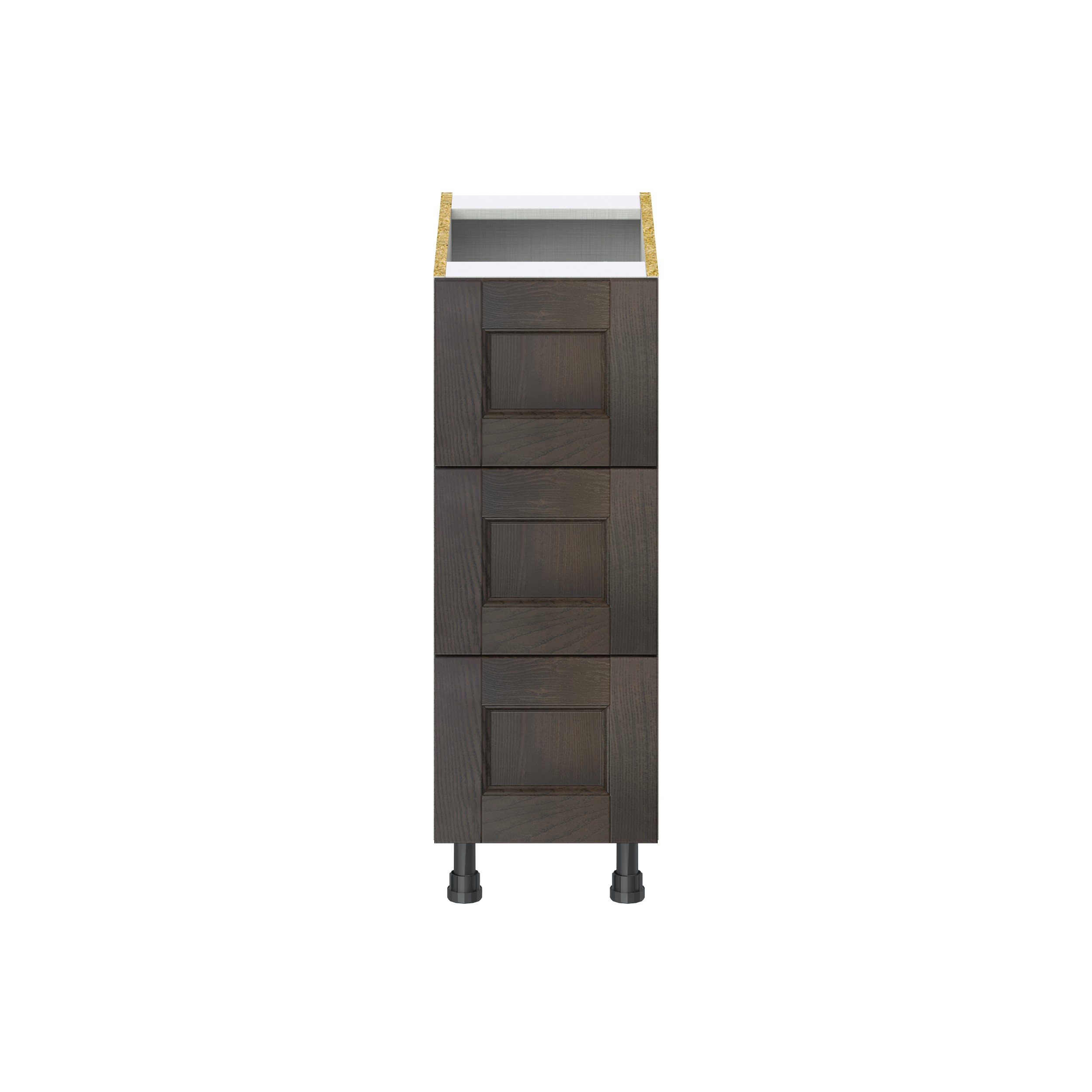 Lincoln Chestnut Solid Wood Assembled Base Kitchen Cabinet with 3 Even ...