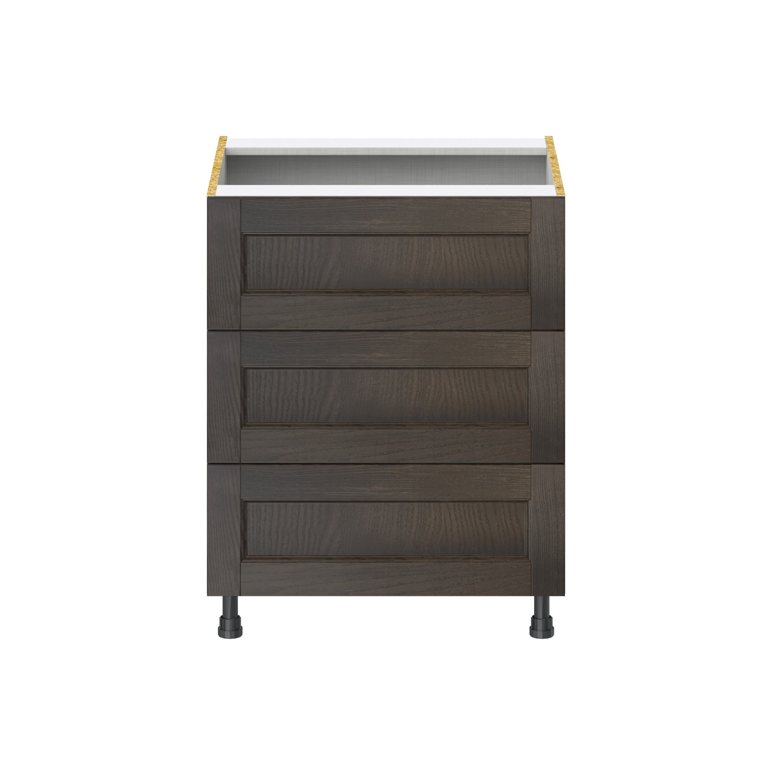 Lincoln Chestnut Solid Wood Assembled Base Kitchen Cabinet with 3 Even Drawers (27 in. W X 34.5 in. H X 24 in. D)