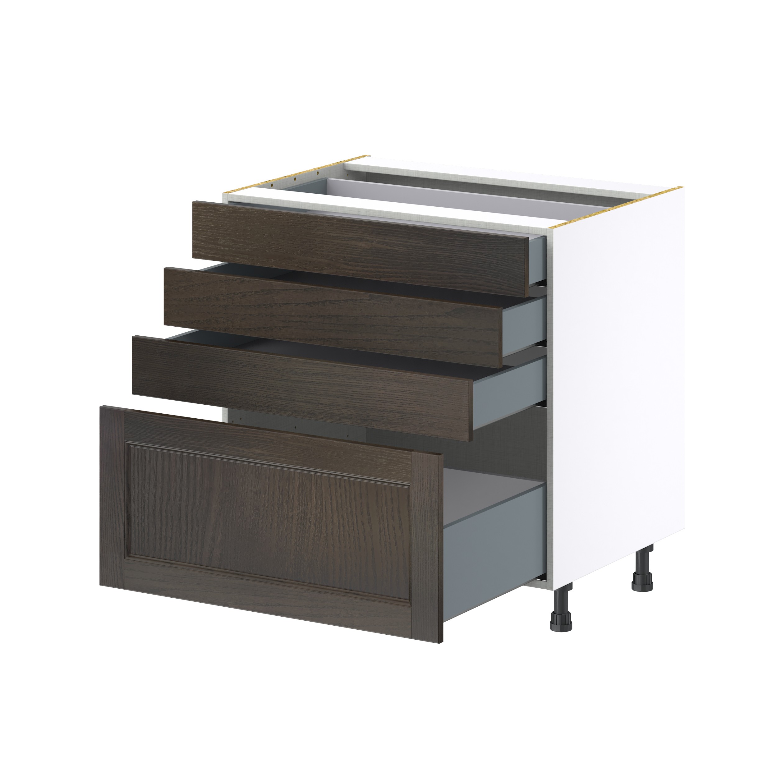 Lincoln Chestnut Solid Wood Assembled Base Kitchen Cabinet with 4 Drawers (33 in. W X 34.5 in. H X 24 in. D)