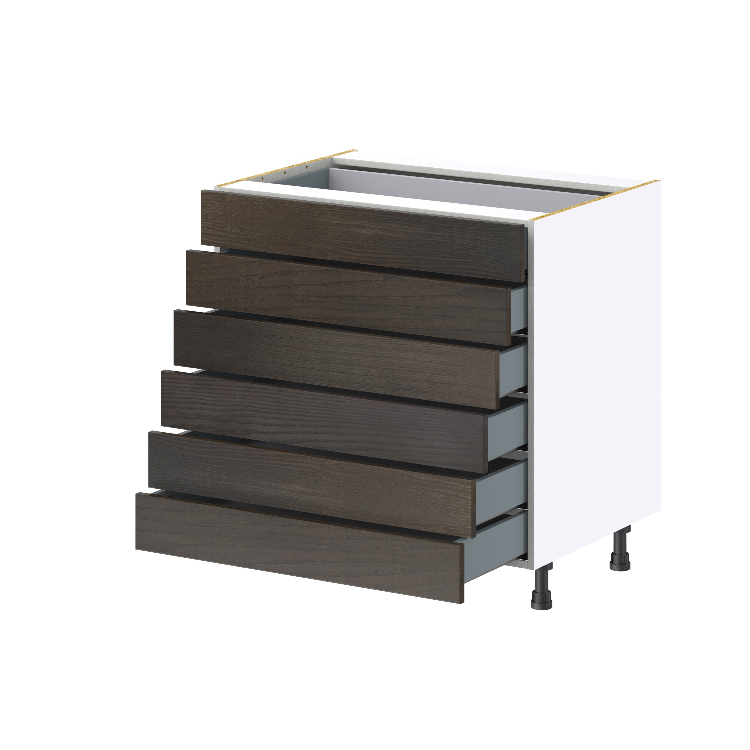 Lincoln Chestnut Solid Wood Assembled Base Kitchen Cabinet with 6 Drawers (33 in. W X 34.5 in. H X 24 in. D)