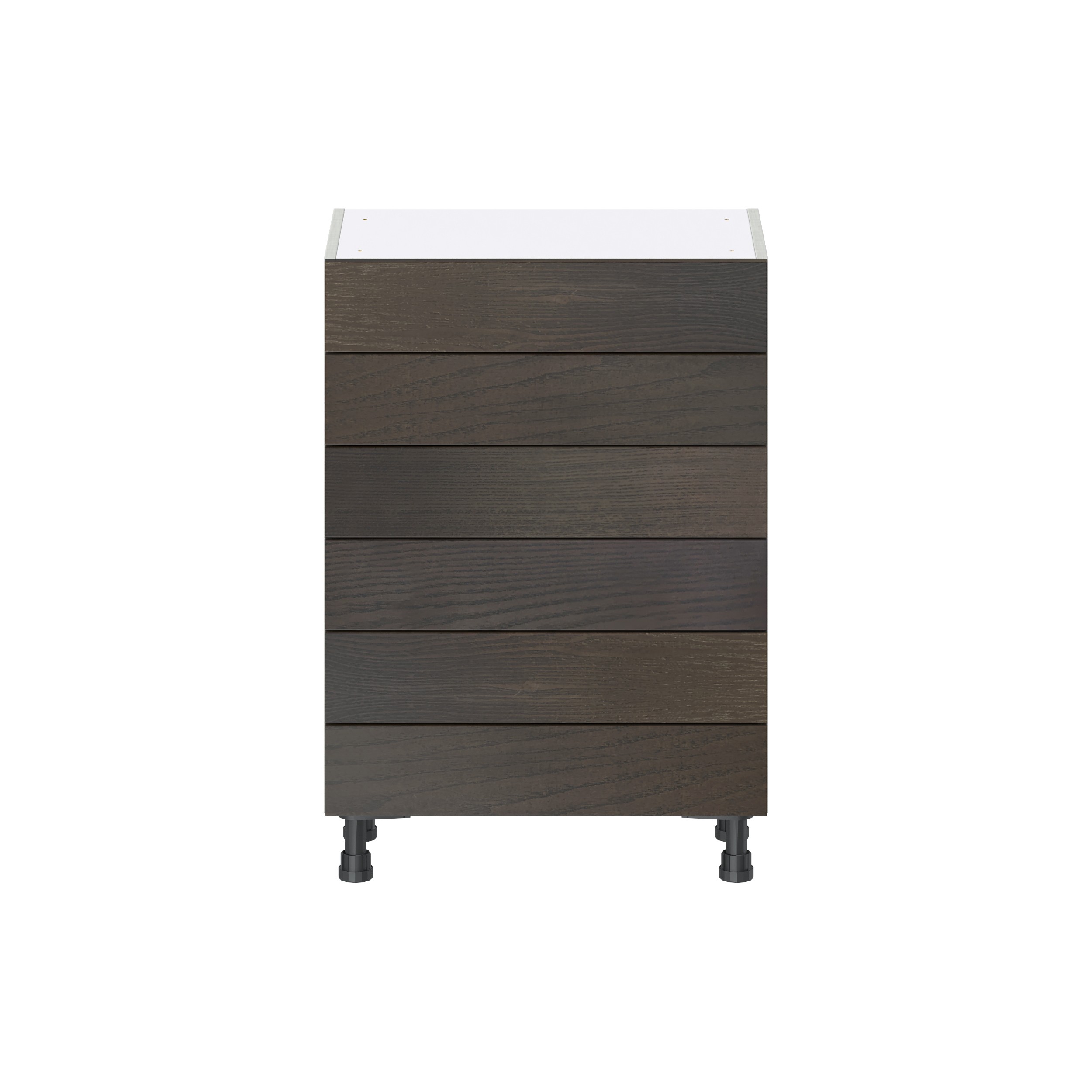 Lincoln Chestnut Solid Wood Assembled Shallow Base Kitchen Cabinet with 6 Drawers (24 in. W x 34.5 in. H x 14 in. D)