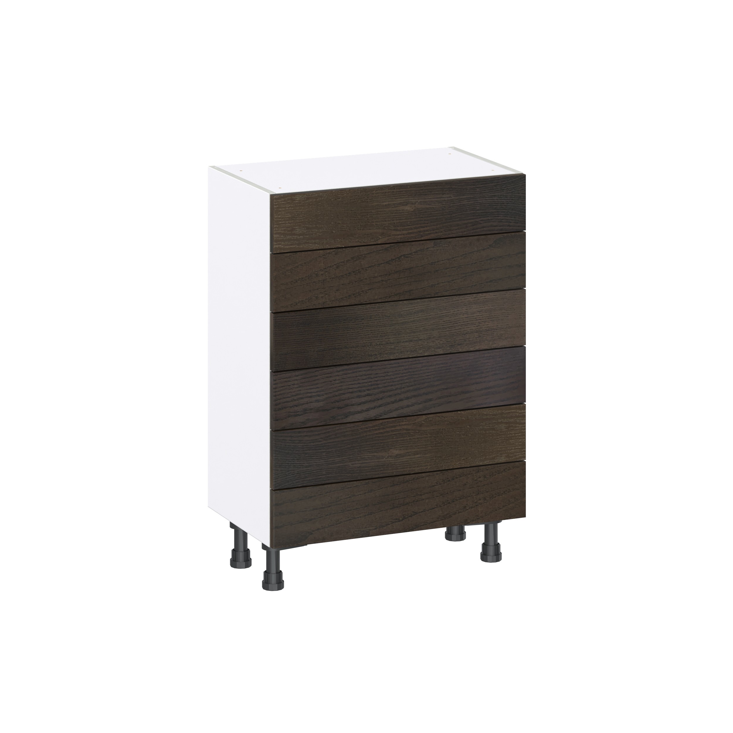 Lincoln Chestnut Solid Wood Assembled Shallow Base Kitchen Cabinet with 6 Drawers (24 in. W x 34.5 in. H x 14 in. D)
