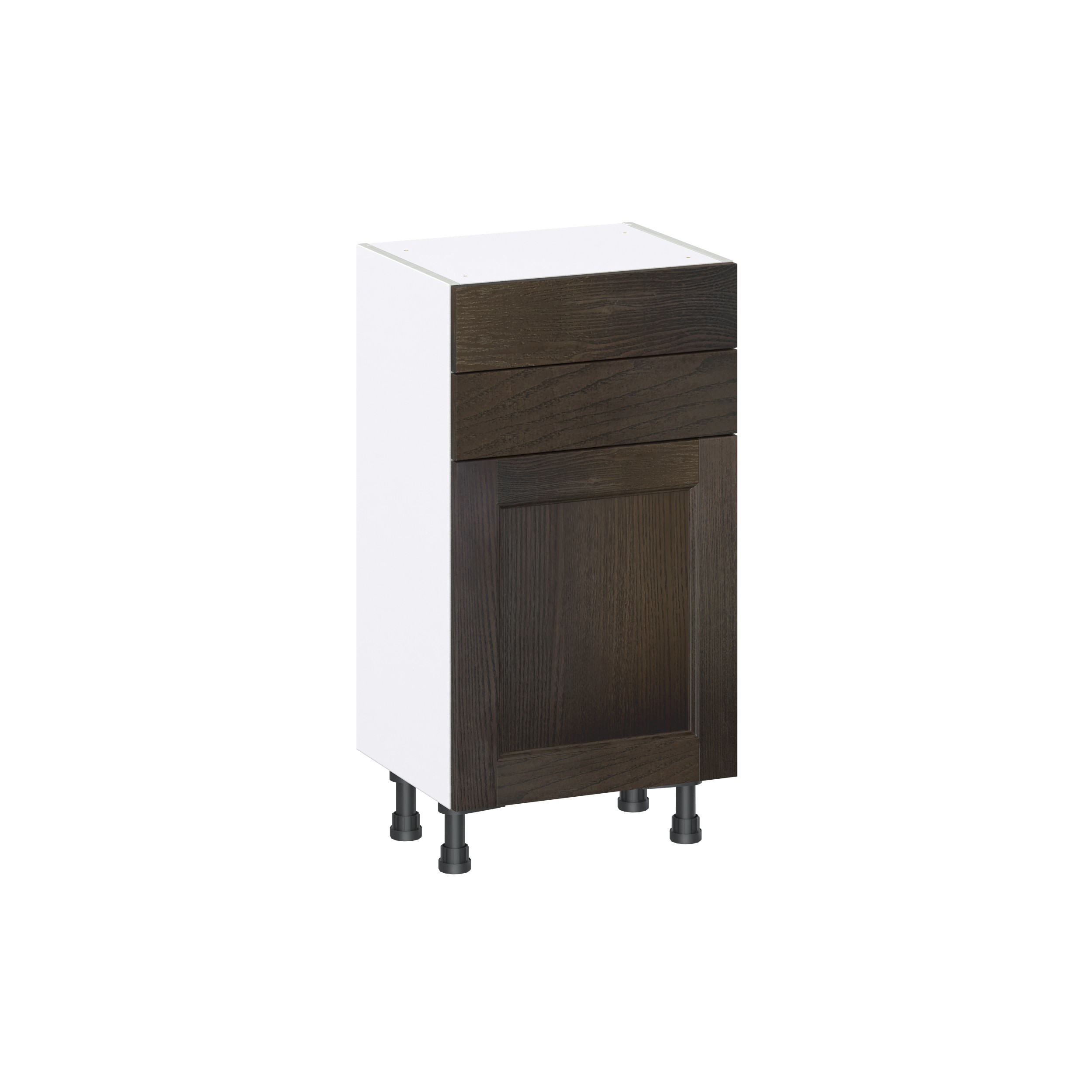 J COLLECTION Lincoln Chestnut Solid Wood Assembled Shallow Base Kitchen Cabinet with 3 Drawers (18 in. W x 34.5 in. H x 14 in. D)