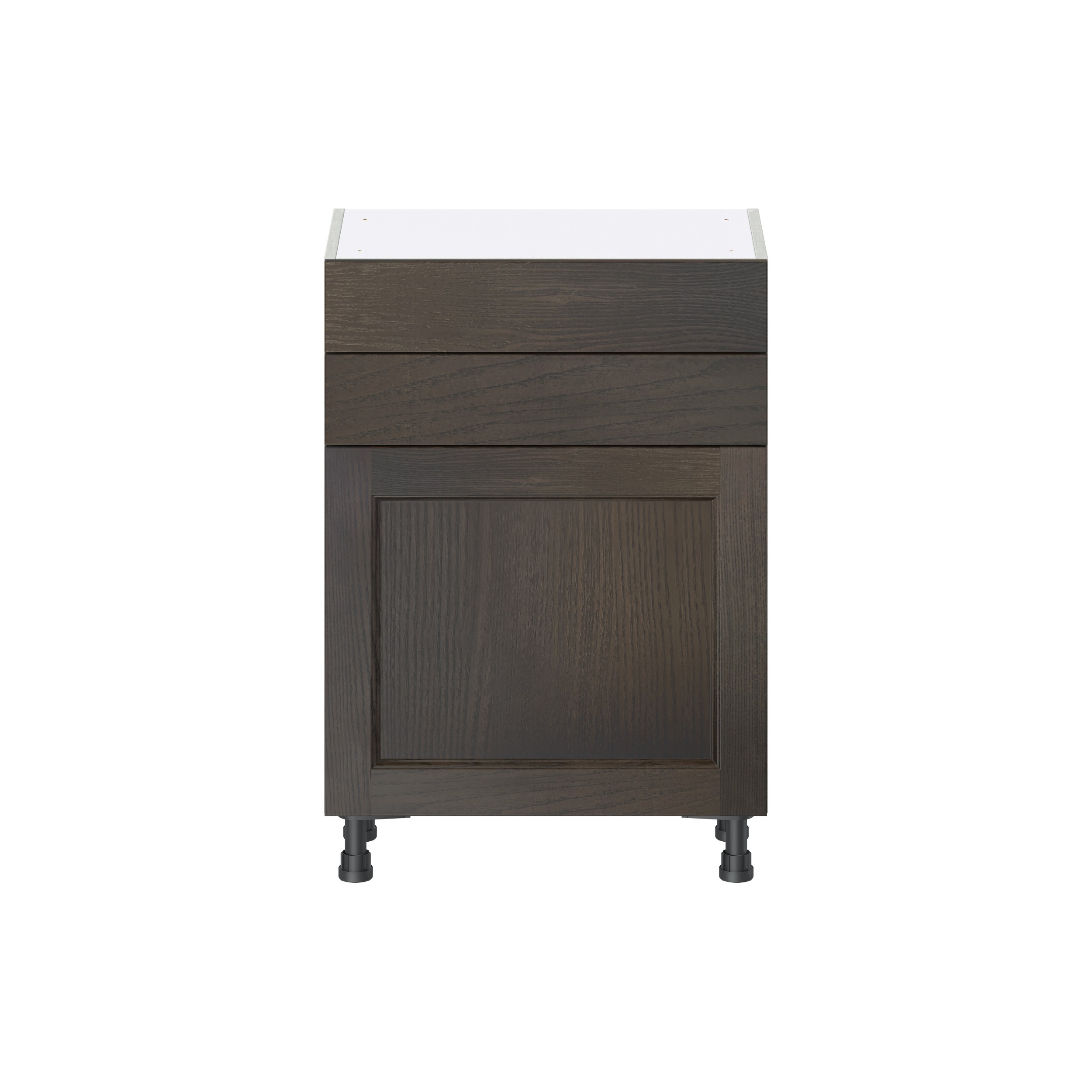 Lincoln Chestnut Solid Wood Assembled Shallow Base Kitchen Cabinet with Drawers (24 in. W x 34.5 in. H x 14 in. D)