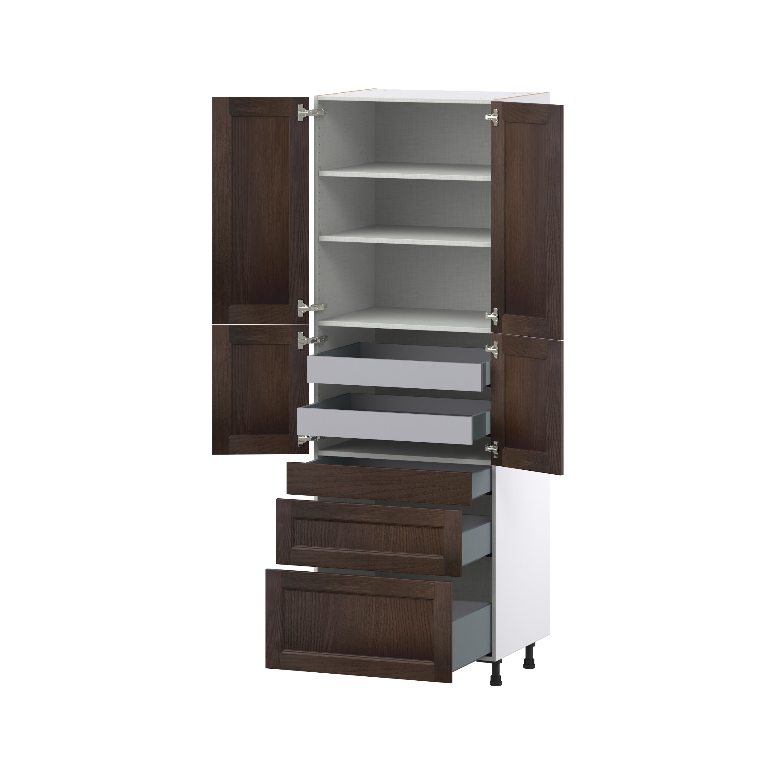 Lincoln Chestnut Solid Wood Assembled Pantry Kitchen with Inner