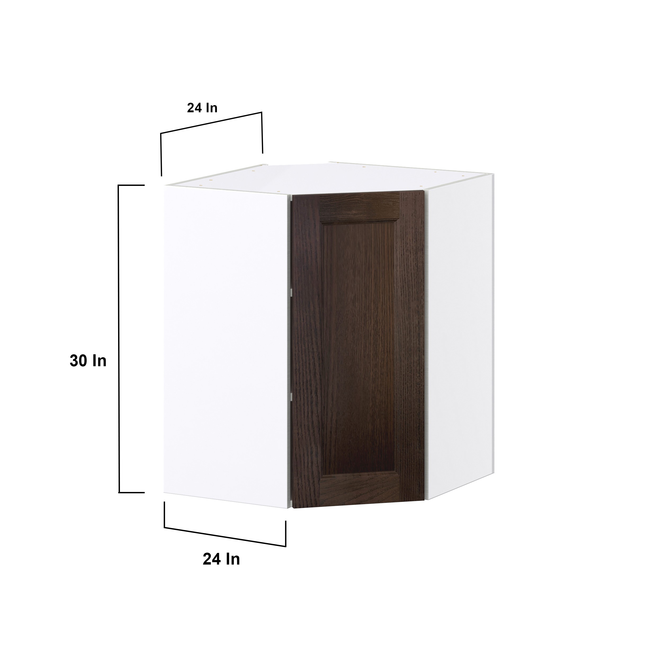 Georgetown 24 in. W x 14 in. D x 30 in. H Assembled Diagonal Corner Kitchen Cabinet in Chestnut