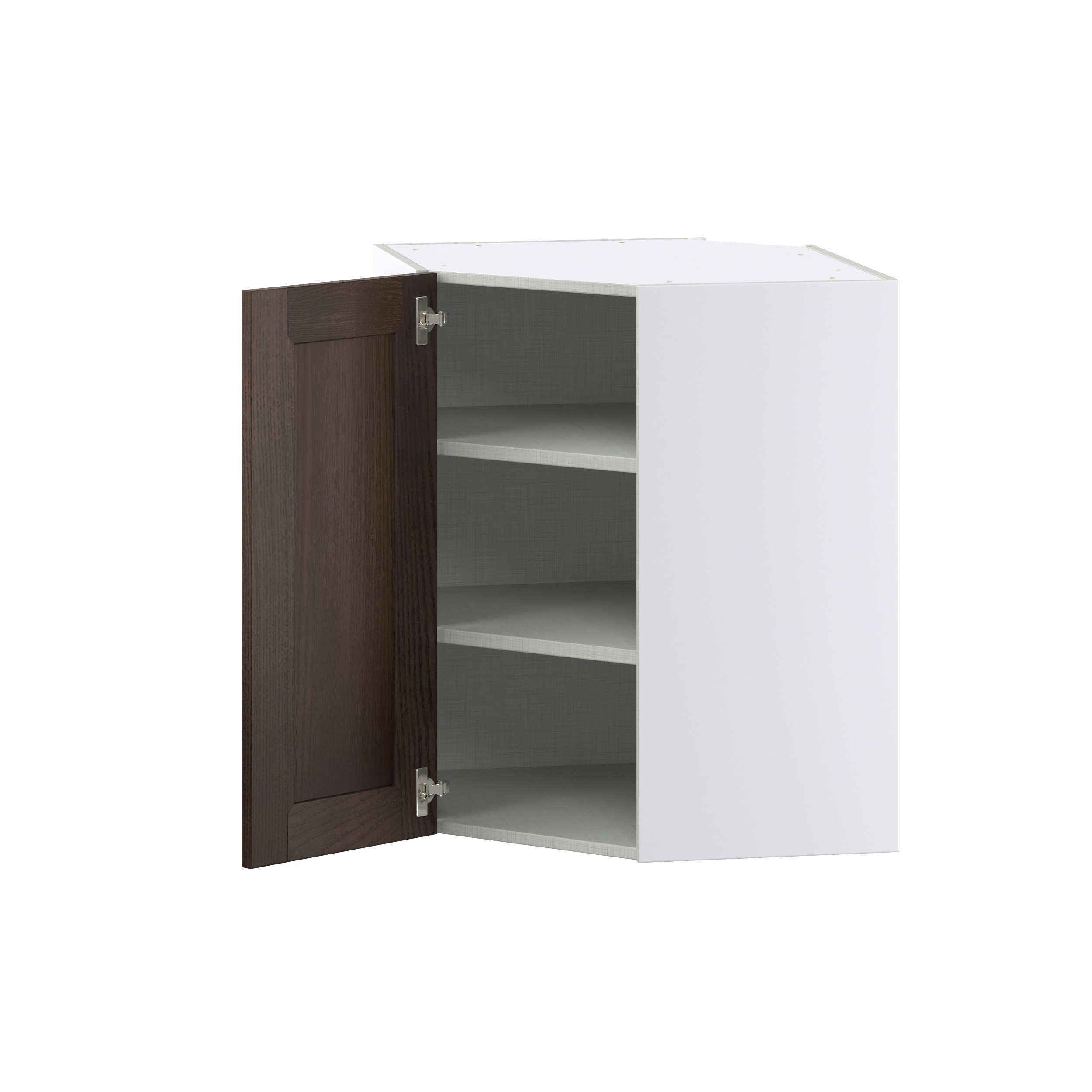J COLLECTION Lincoln Chestnut Solid Wood  Assembled Wall Kitchen Cabinet with 2 Full Height Doors (24 in. W x 30 in. H x 14 in. D)