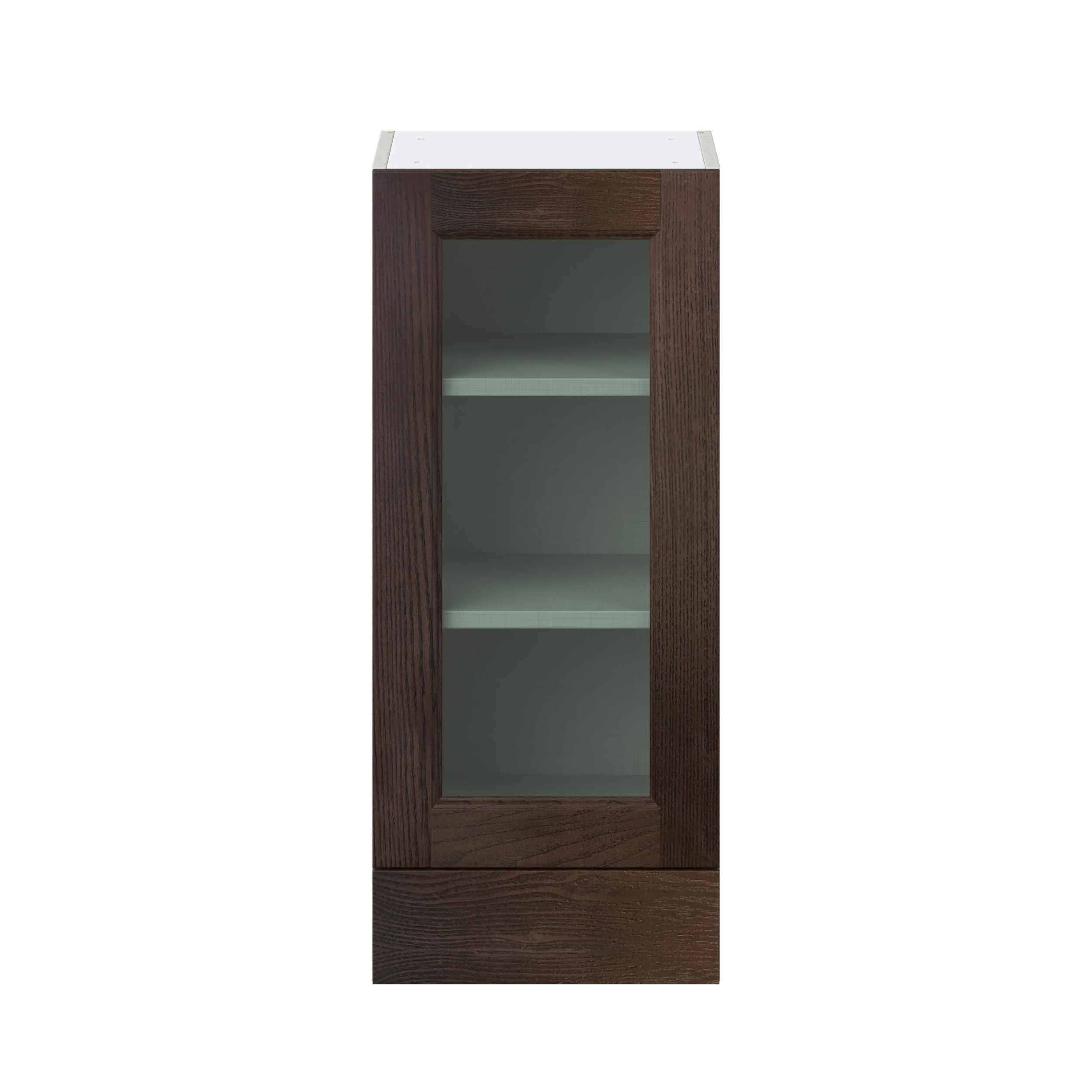 Lincoln Chestnut Solid Wood Assembled Wall Kitchen Cabinet with a Glass Door (15 in. W x 35 in. H x 14 in. D)