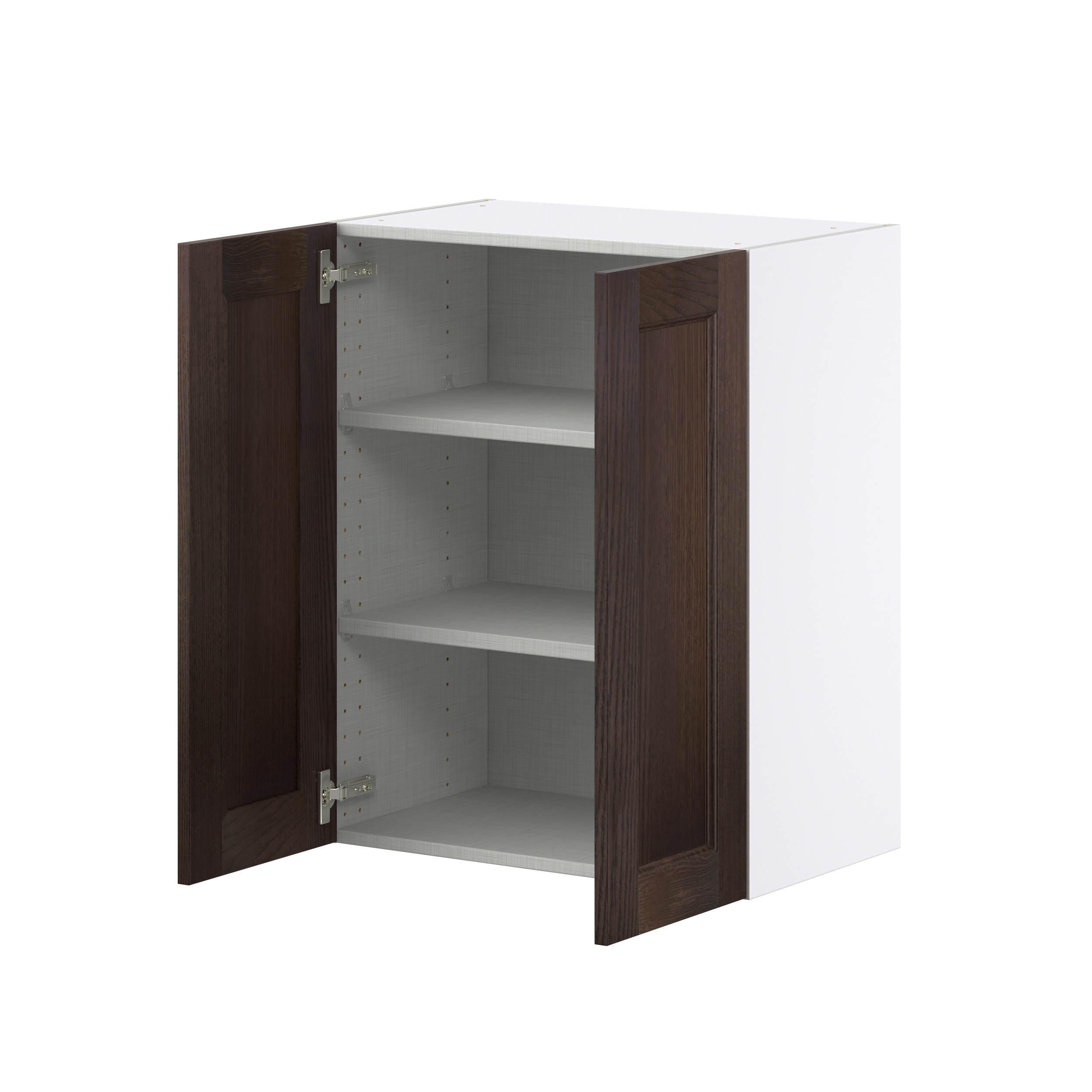 J COLLECTION Lincoln Chestnut Solid Wood  Assembled Wall Kitchen Cabinet with 2 Full Height Doors (24 in. W x 30 in. H x 14 in. D)