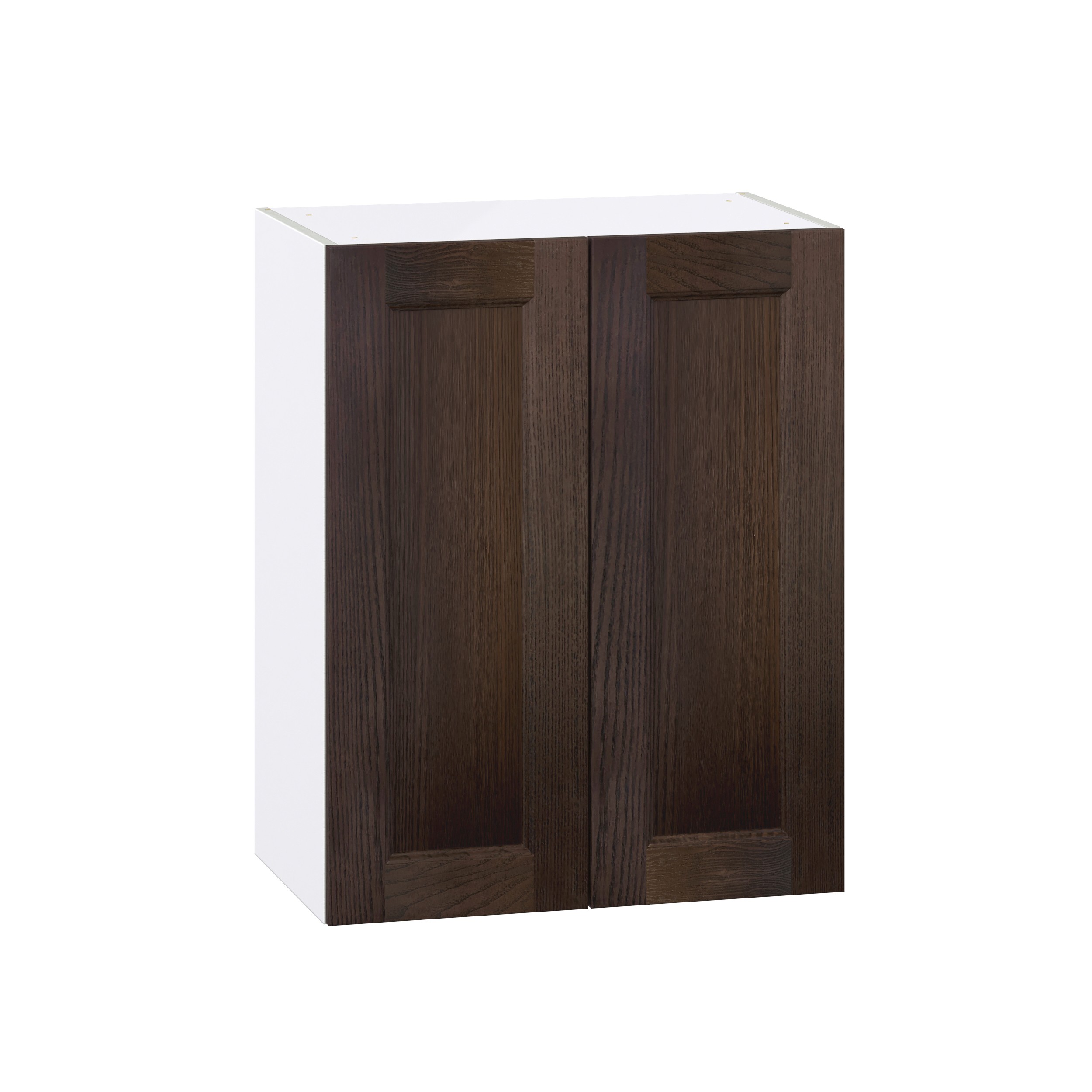 J COLLECTION Lincoln Chestnut Solid Wood  Assembled Wall Kitchen Cabinet with 2 Full Height Doors (24 in. W x 30 in. H x 14 in. D)
