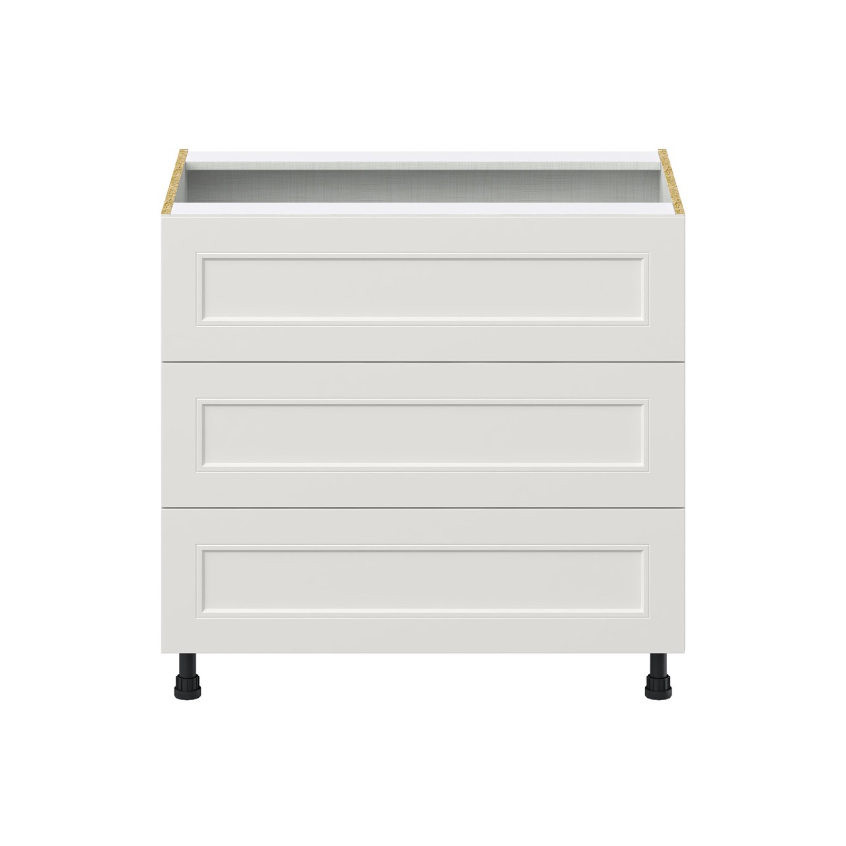 Littleton Painted 36 in. W x 34.5 in. H x 24 in. D in Gray Assembled Base Kitchen Cabinet for Cooktop with 3 Drawers