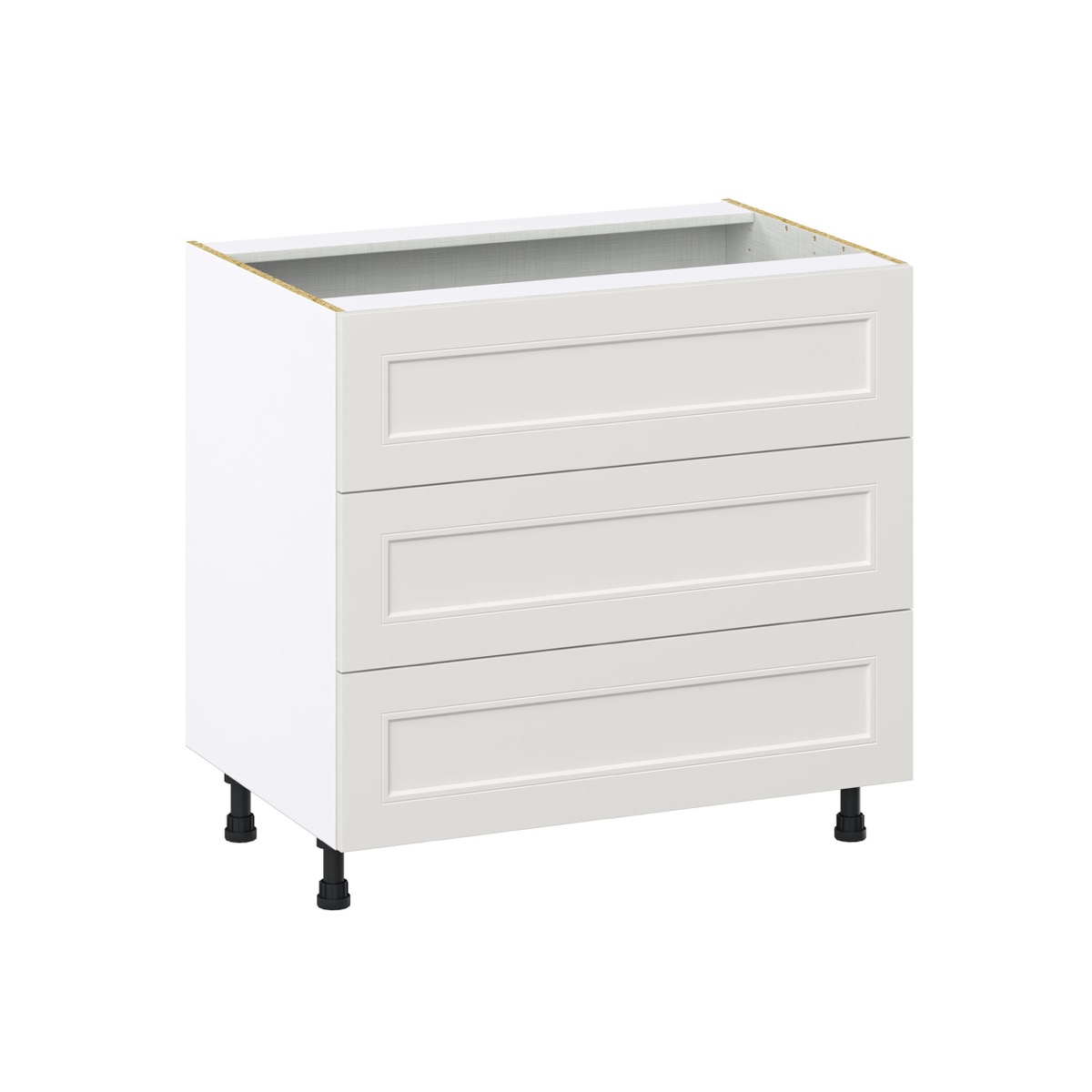 Littleton Painted 36 in. W x 34.5 in. H x 24 in. D in Gray Assembled Base Kitchen Cabinet for Cooktop with 3 Drawers
