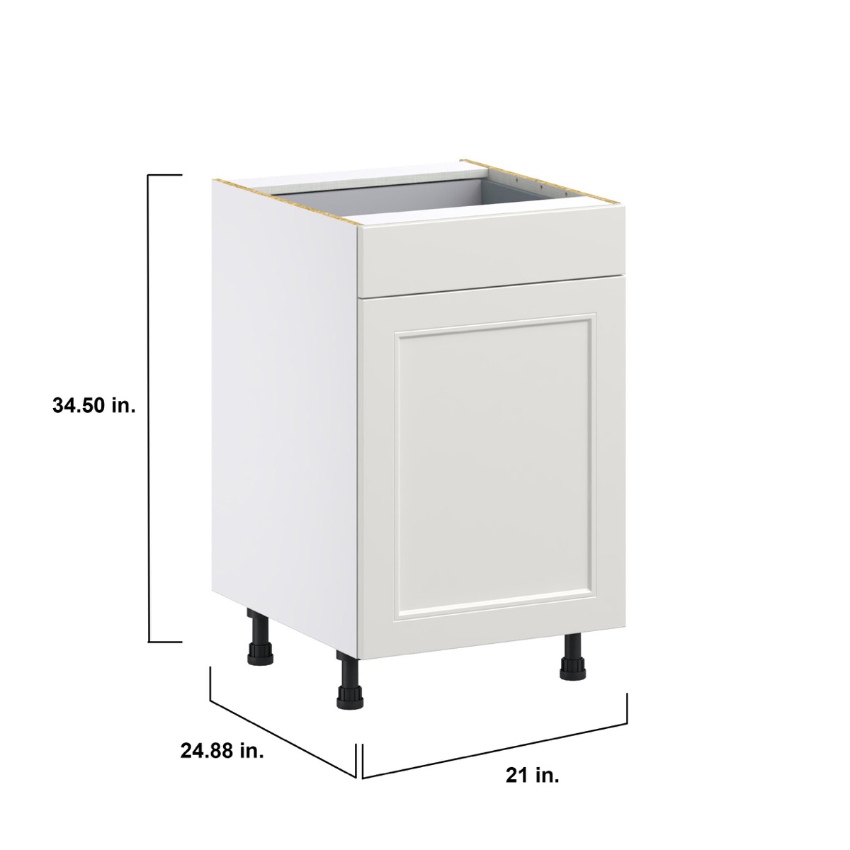 Littleton 21 in. W x 24 in. D x 34.5 in. H Painted Gray Shaker Assembled Base Kitchen Cabinet with a Drawer