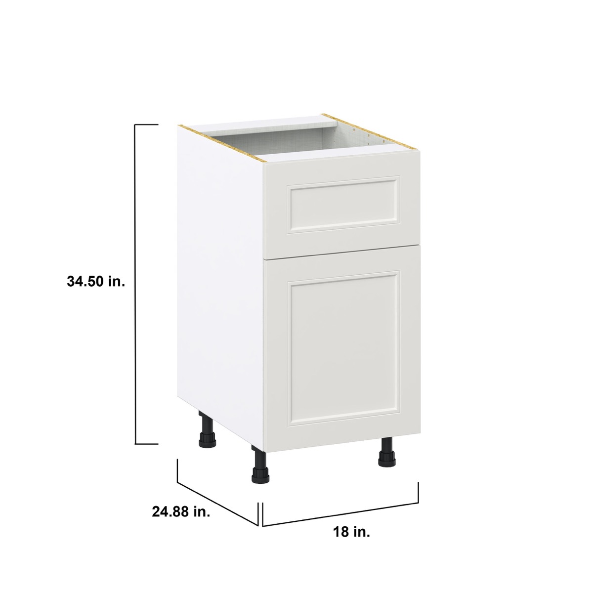 Littleton 18 in. W x 24 in. D x 34.5 in. H Painted Gray Shaker Assembled Base Kitchen Cabinet with a 10 in. Drawer