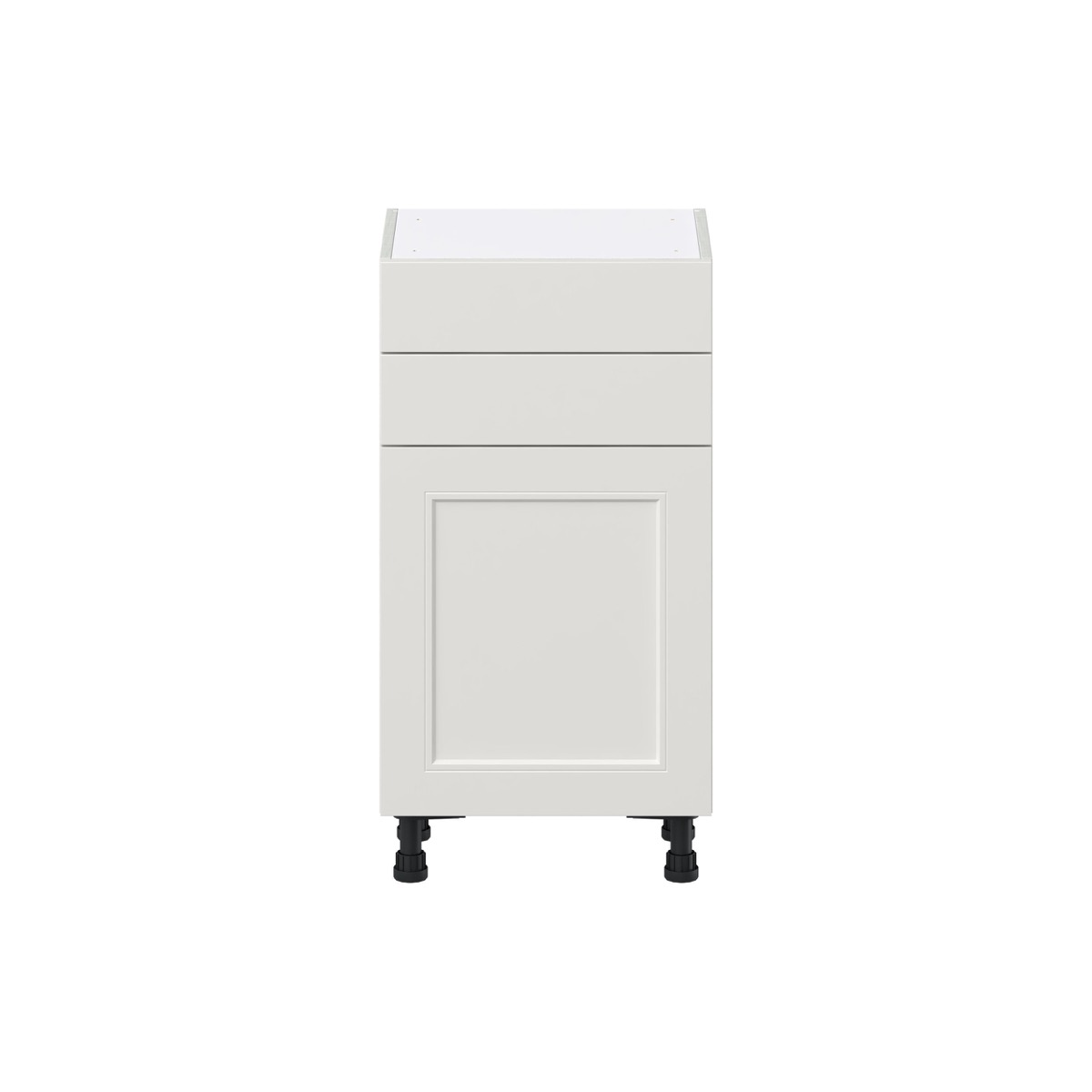 Littleton Painted Gray Shaker Assembled Shallow Base with Two 5