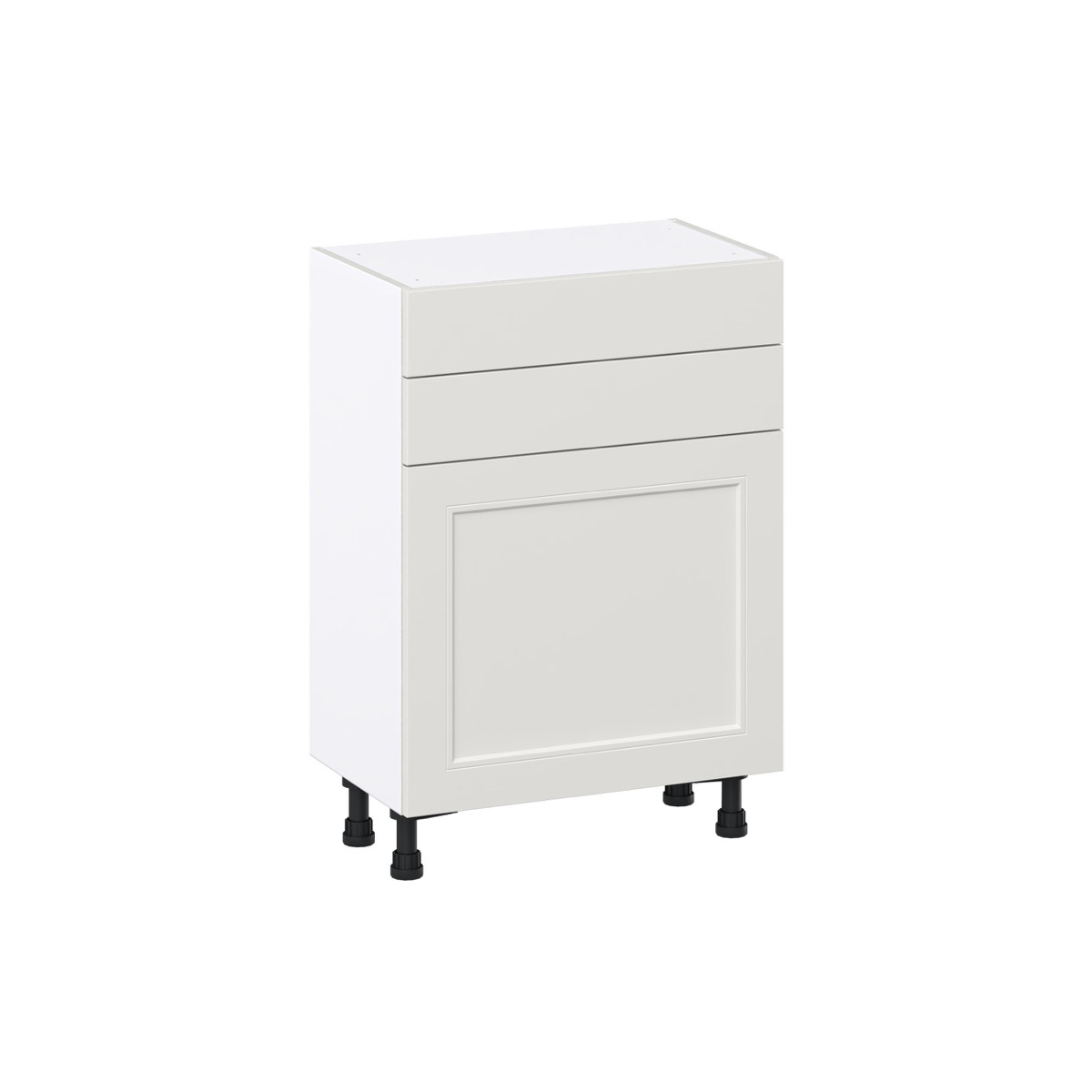 Littleton Painted Gray Shaker Assembled Shallow Base with Two 5